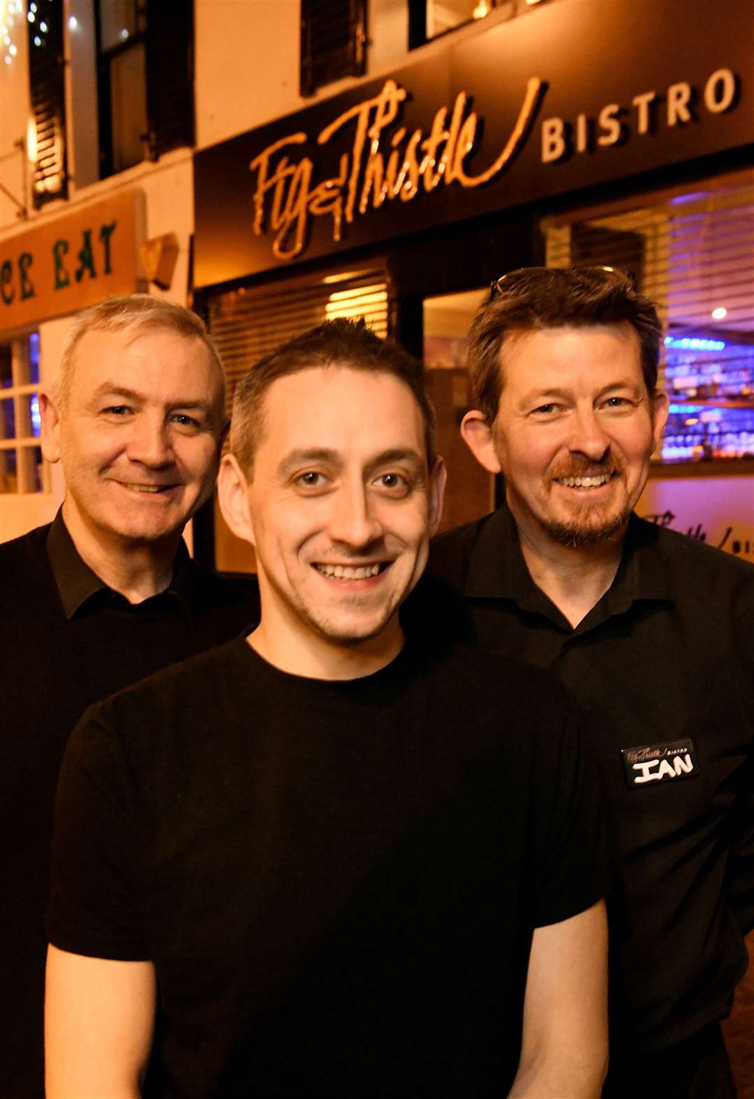 Owners Richard Maclean and Ian Harrold with head chef Chris Dewart (centre). Picture: James Mackenzie