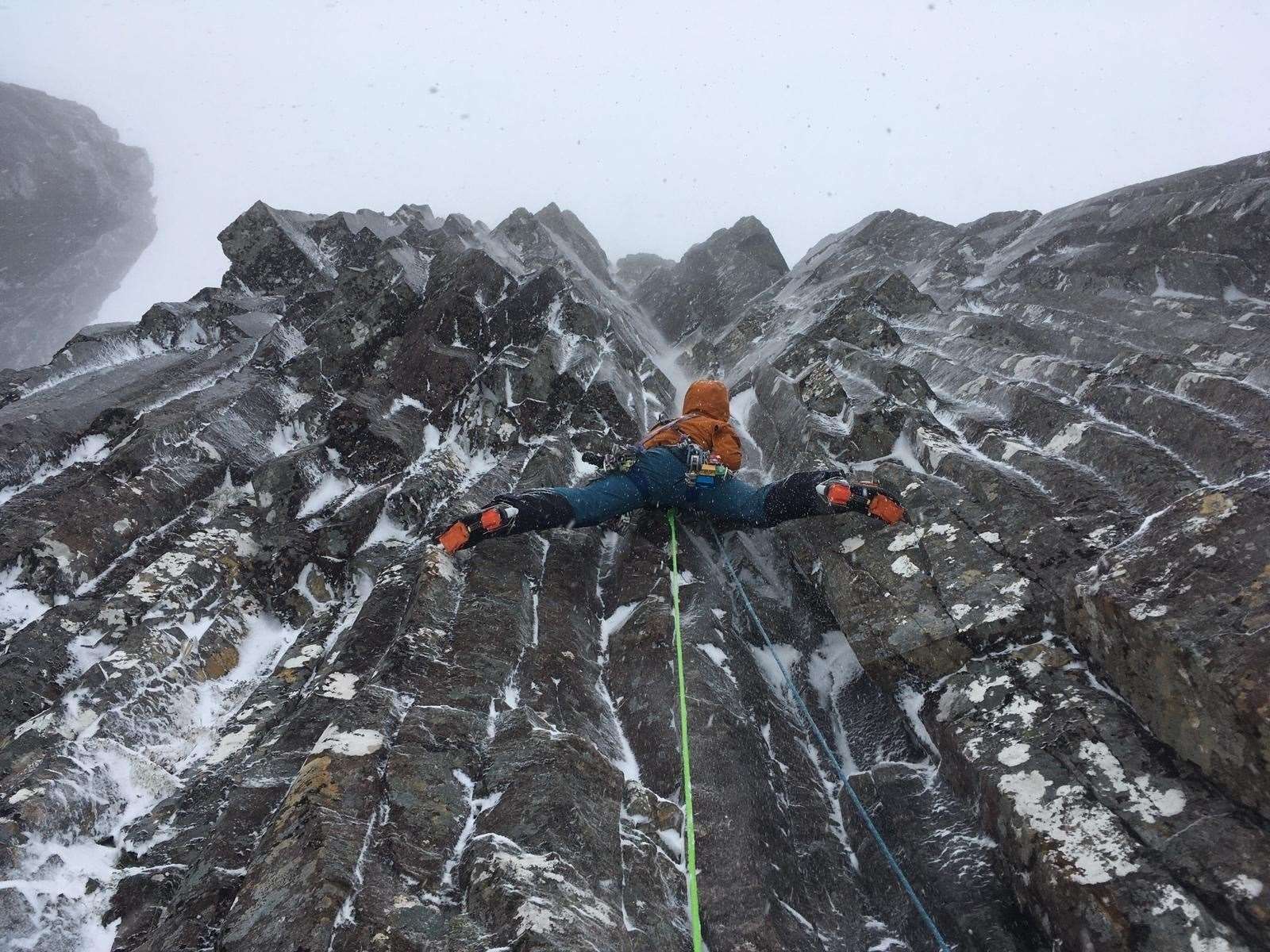 Wadim Jablonski from Poland climbing a hard route in Glen Coe. Picture: Paul Ramsden