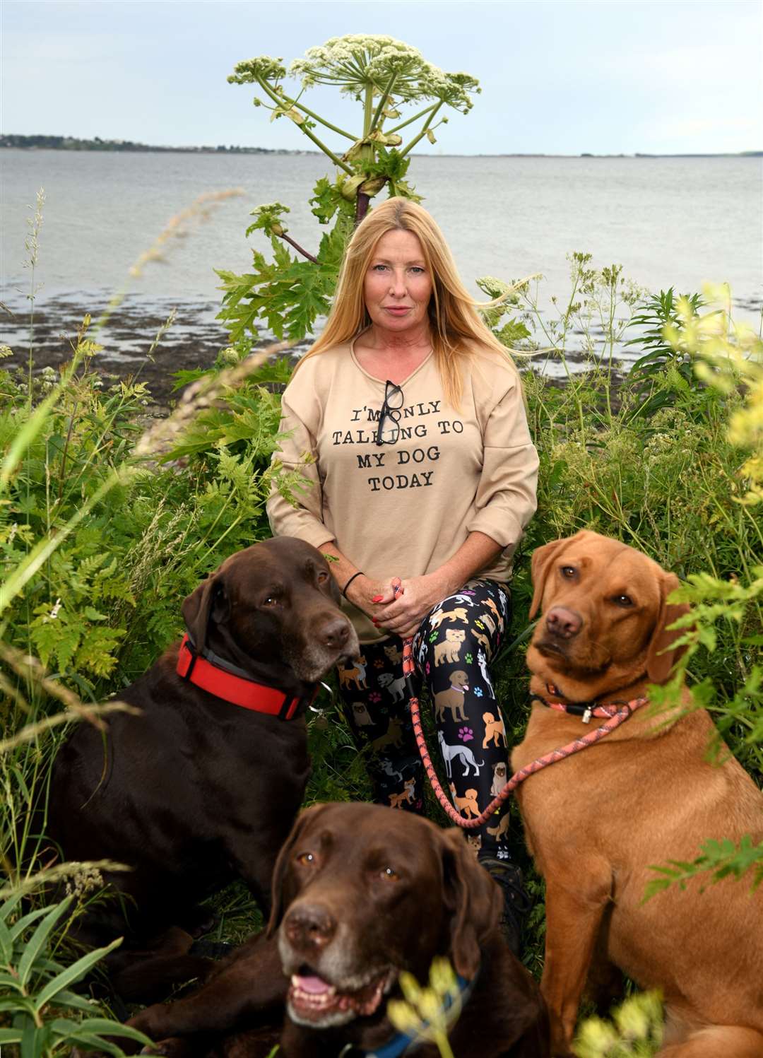 Angela Woodrow, Professional Dog Walker, just off the path many local dog walkers take. Picture: James Mackenzie.
