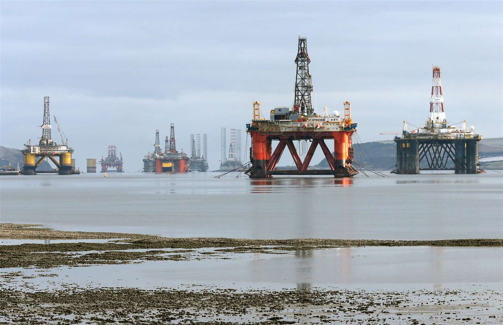 Oil rigs in Cromarty Firth (Andrew Milligan/PA)