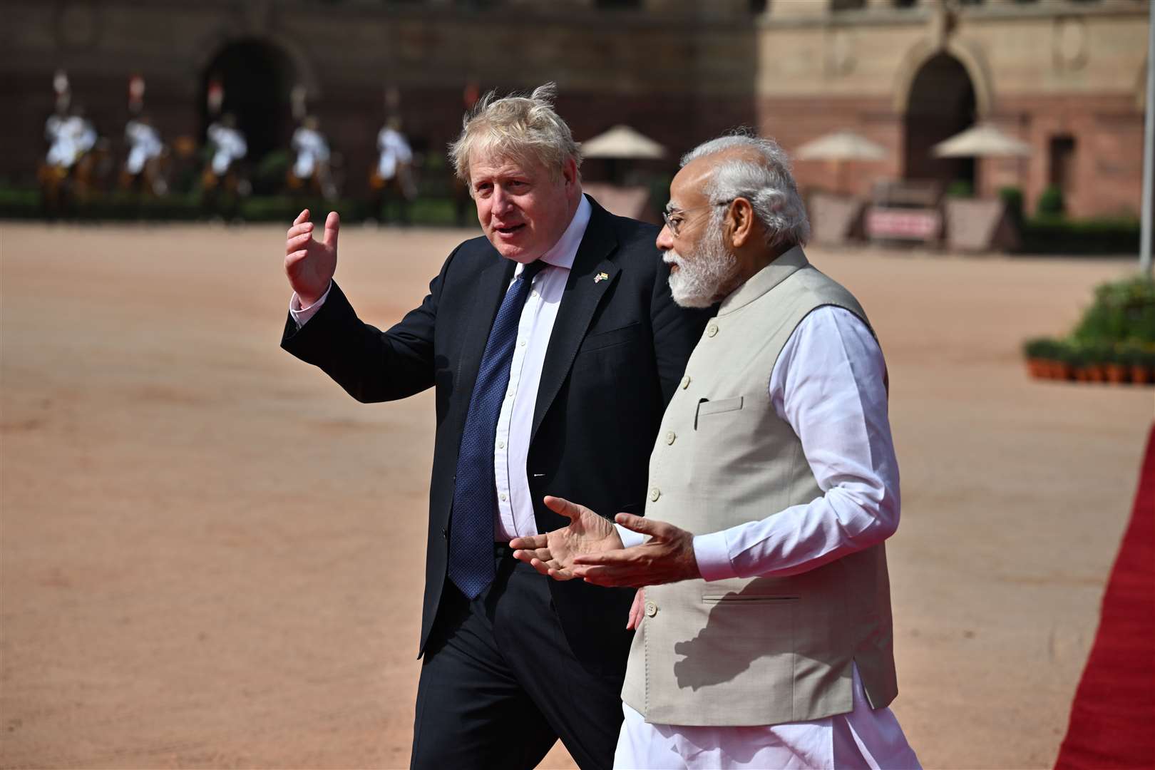 Boris Johnson with Indian PM Narendra Modi (Ben Stansall/PA)