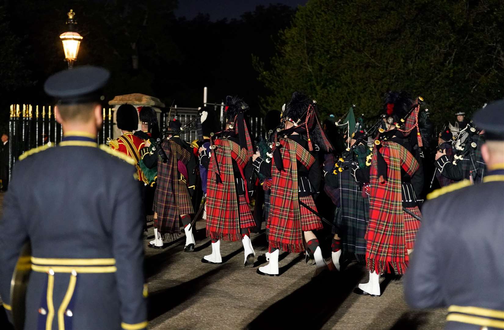 A marching band was also seen (Andrew Matthews/PA)