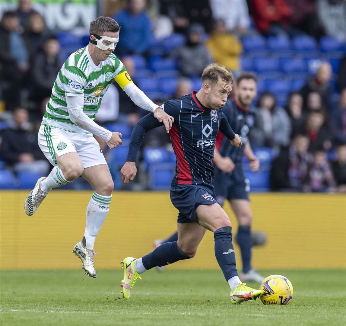 Ross County's Harry Paton gets away from Celtic’s Callum McGregor in April. Picture: Ken Macpherson