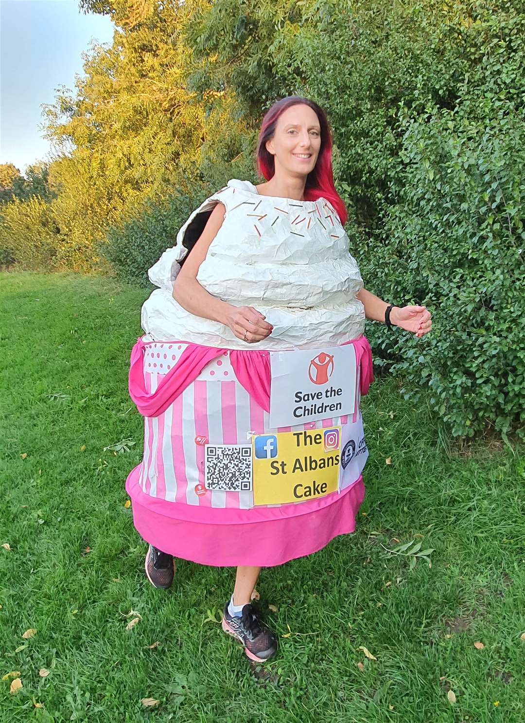 Anna Bassil is hoping to beat the Guinness World Record as fastest woman dressed as a sweet food at the London Marathon (Anna Bassil/PA)