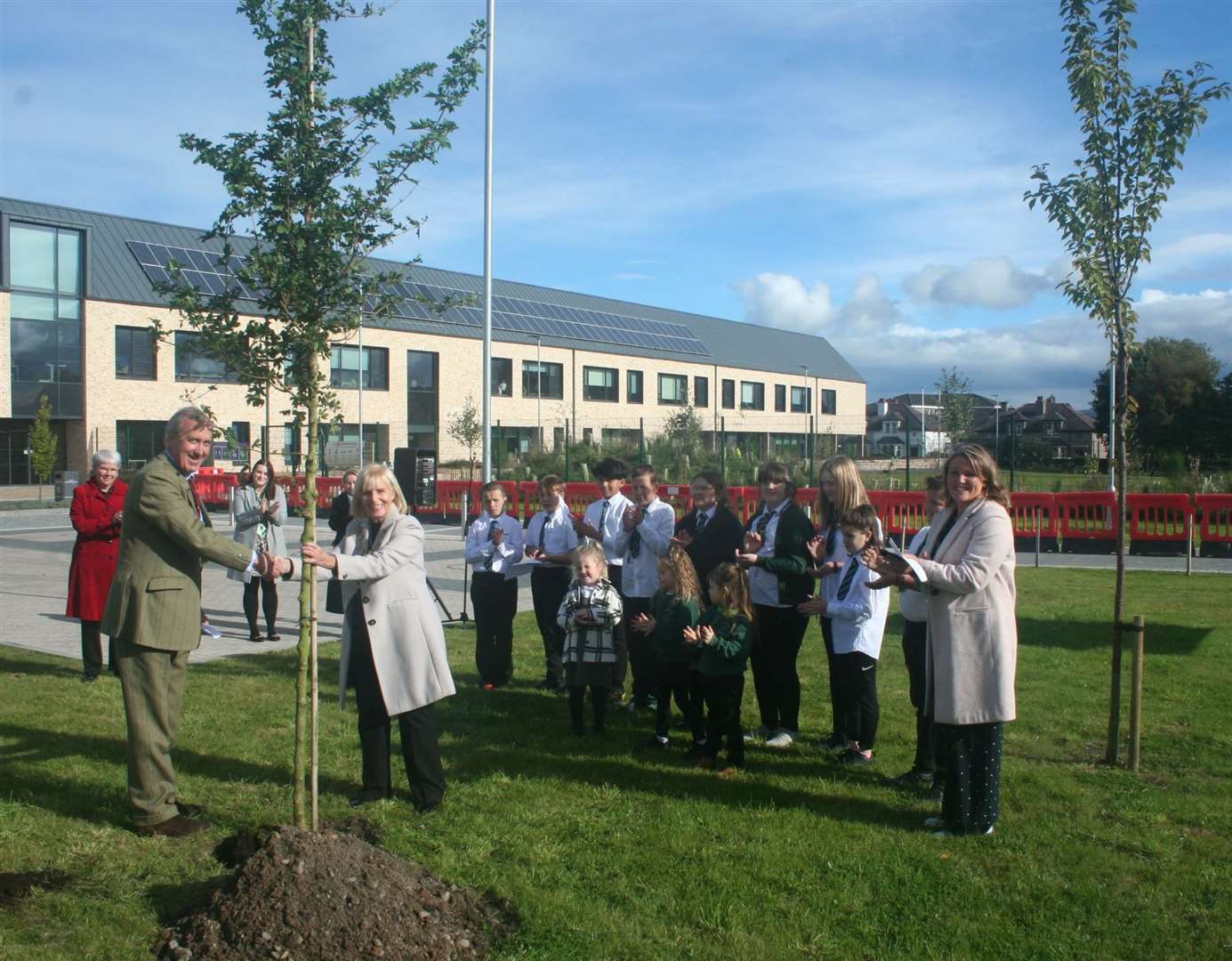 Pupils at Merkinch Primary School have planted a Betula Zwitsers Glorie.