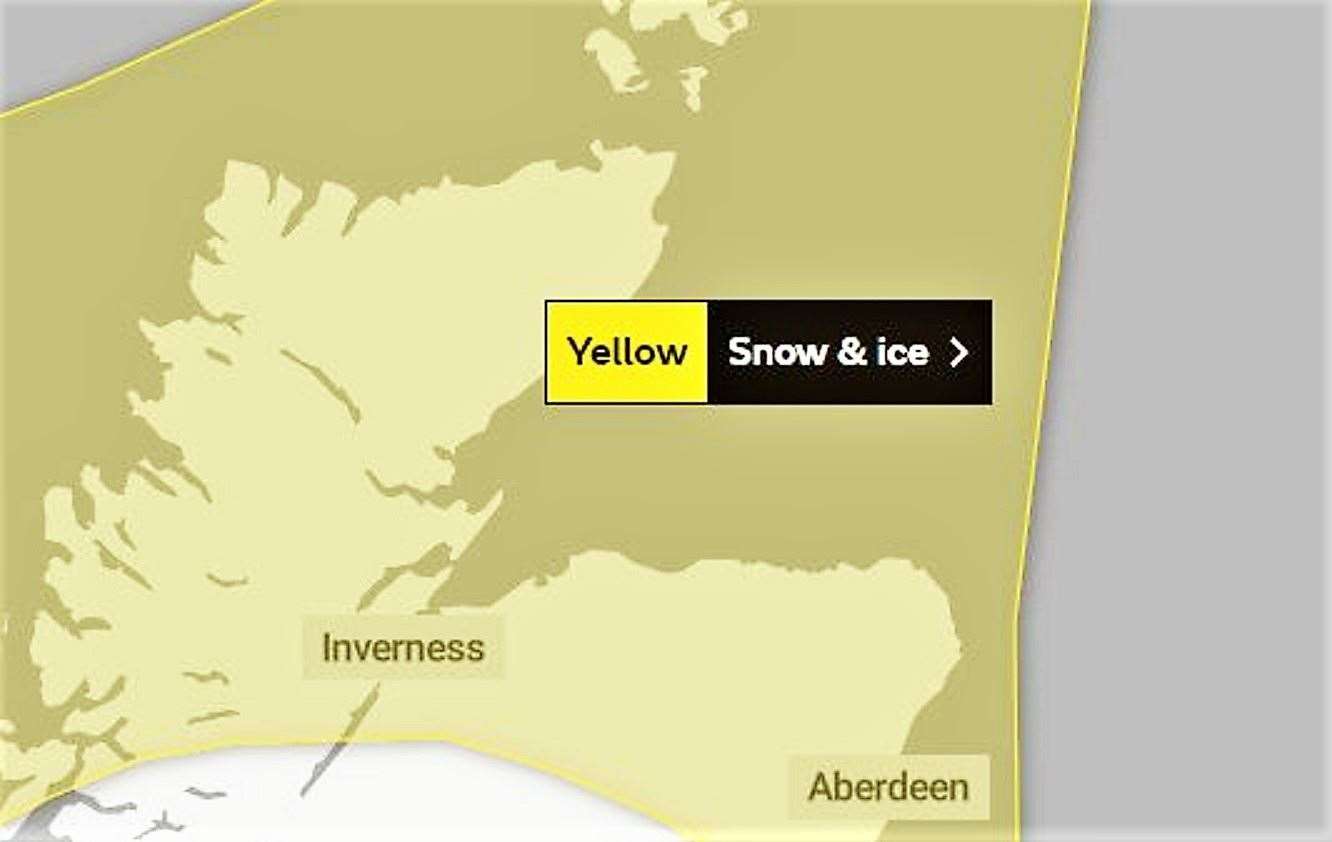 Met Office warning of snow and ice for the next few days.