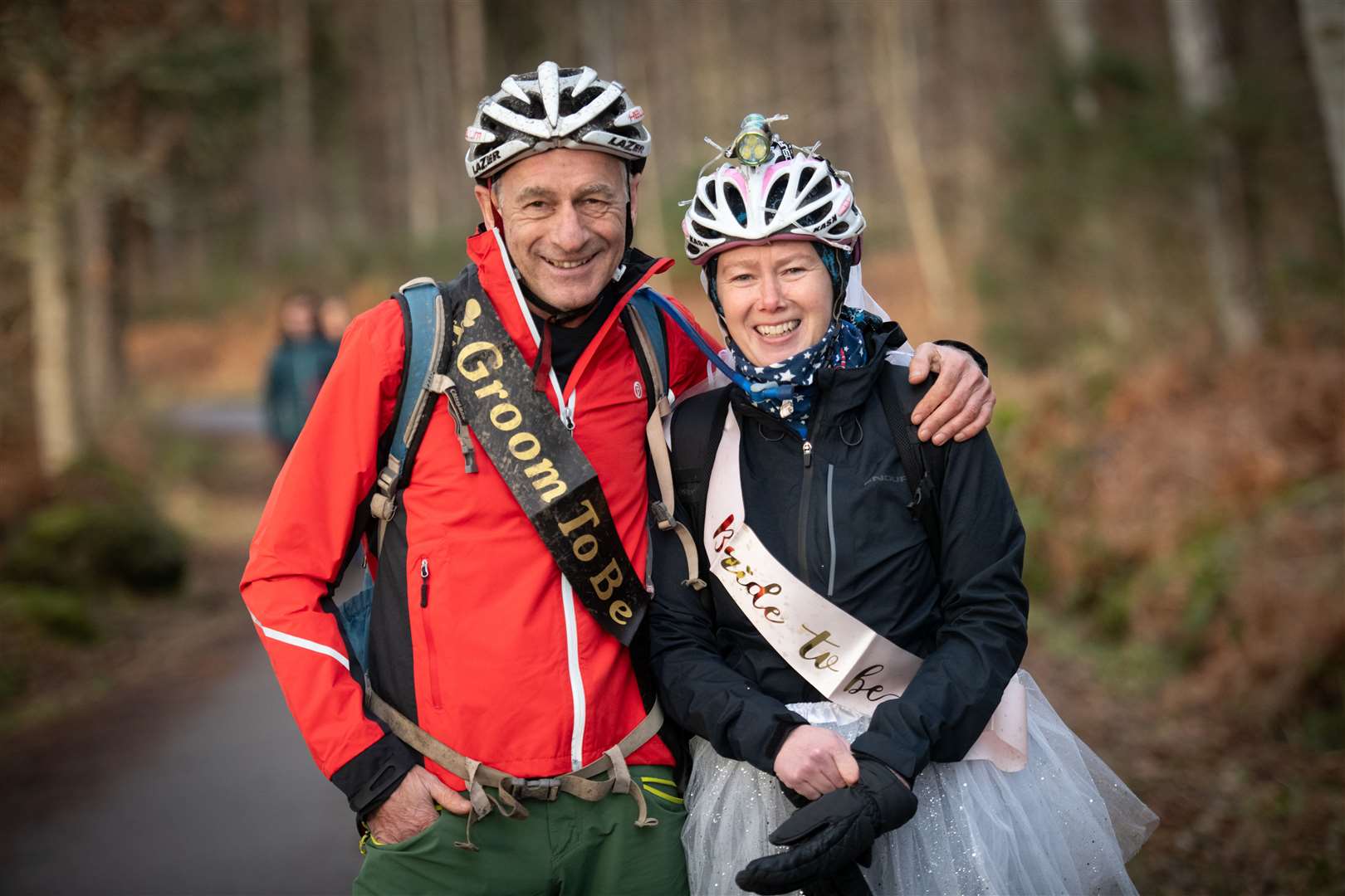 Steve Brown and Tracy Munro got married during the Strathpuffer. Picture: Callum Mackay.