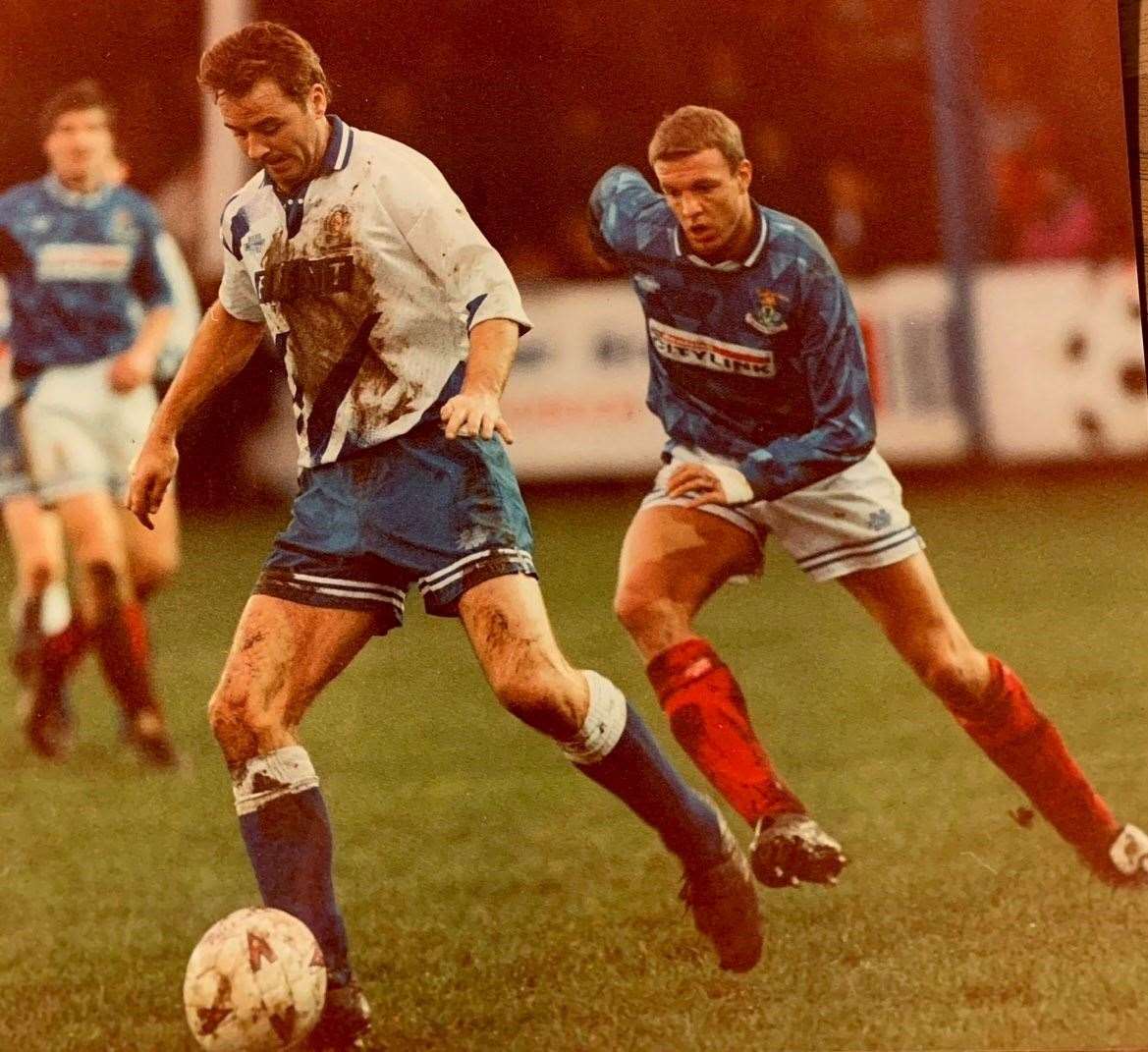 Mark McAllister shuts down an opponent during Caley Thistle's first season.