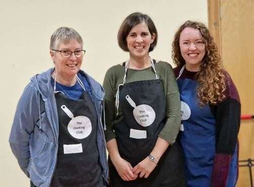 Clare Cousins, Karen Castle and Hailey Dempster, of the Cooking Club.