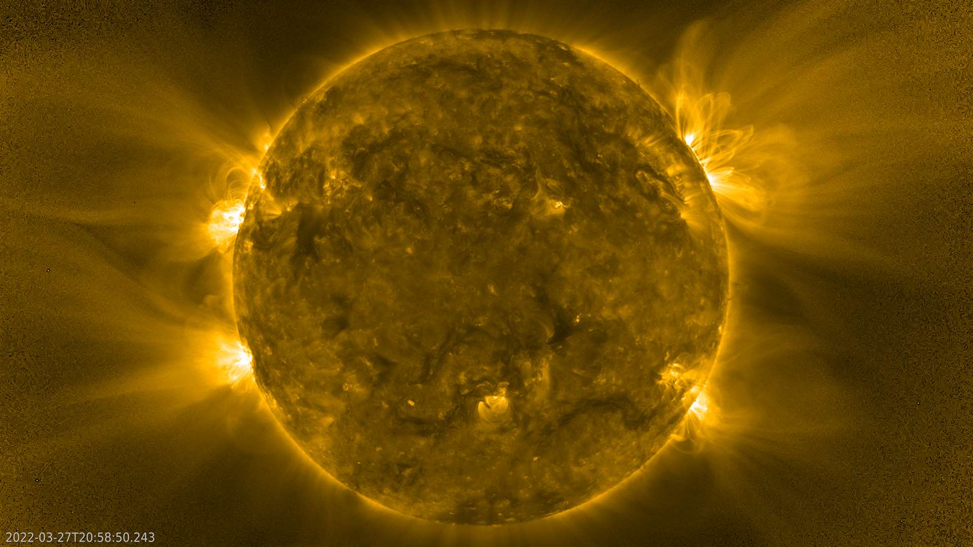 Image of the Sun taken during the perihelion pass (ESA & NASA/Solar Orbiter/EUI Team)