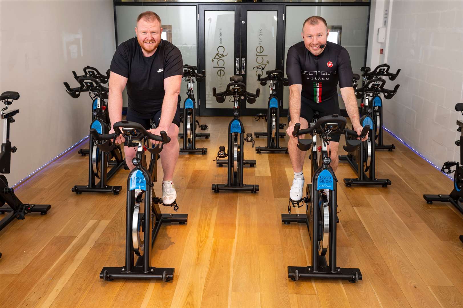 Drew Milne and Scott Murray at the new Inverness Cycle Studio