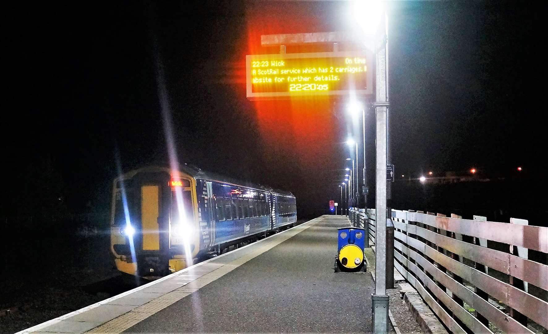 Late train at Wick. Far north services have been on a reduced timetable. Picture: DGS