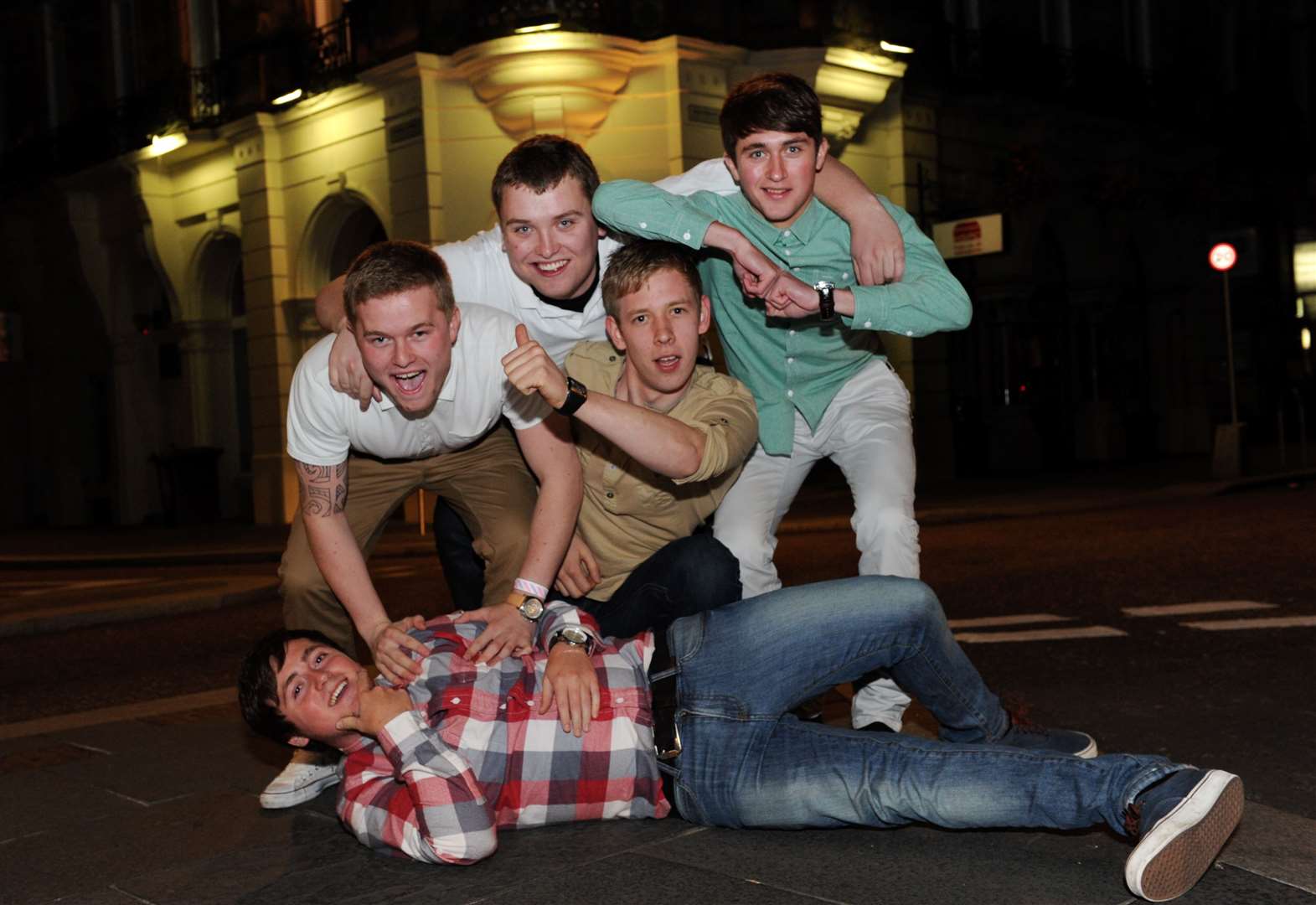 City Seen Sat 27th Aug 2011. Sean MacKenzie (second from left, back) starting off his stag night wtih some mates.
