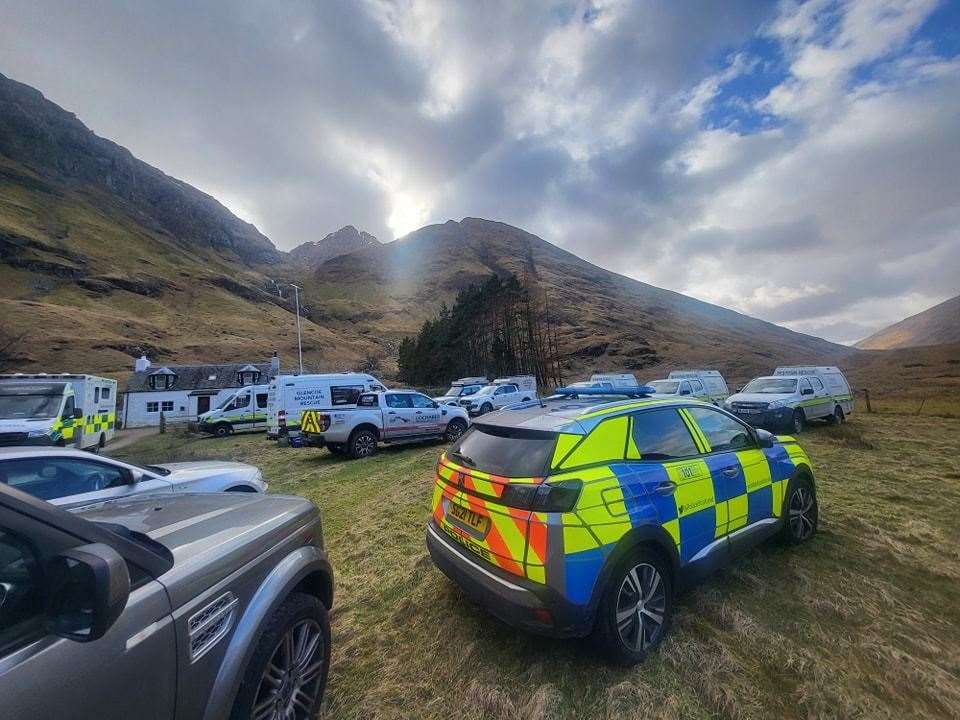 A major search operation took place when the hill walker was reported missing. Picture: Glencoe MRT