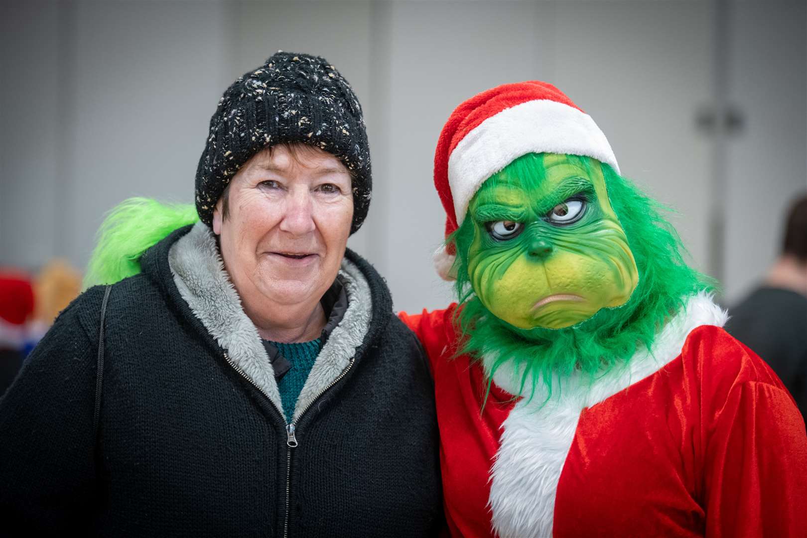 Nancy McMahon and the Grinch. Picture: Callum Mackay..