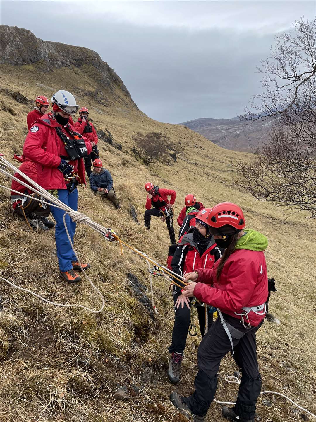 Assynt Mountain Rescue Team during a recent training exercise.
