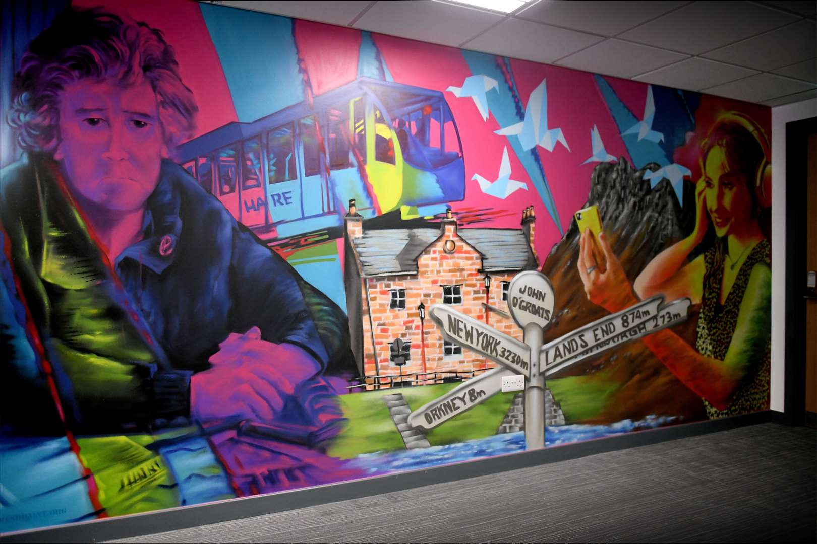 The mural gives a nod to the vast area covered by HNM titles as well as the company's illustrious past and dynamic future. Picture: James Mackenzie