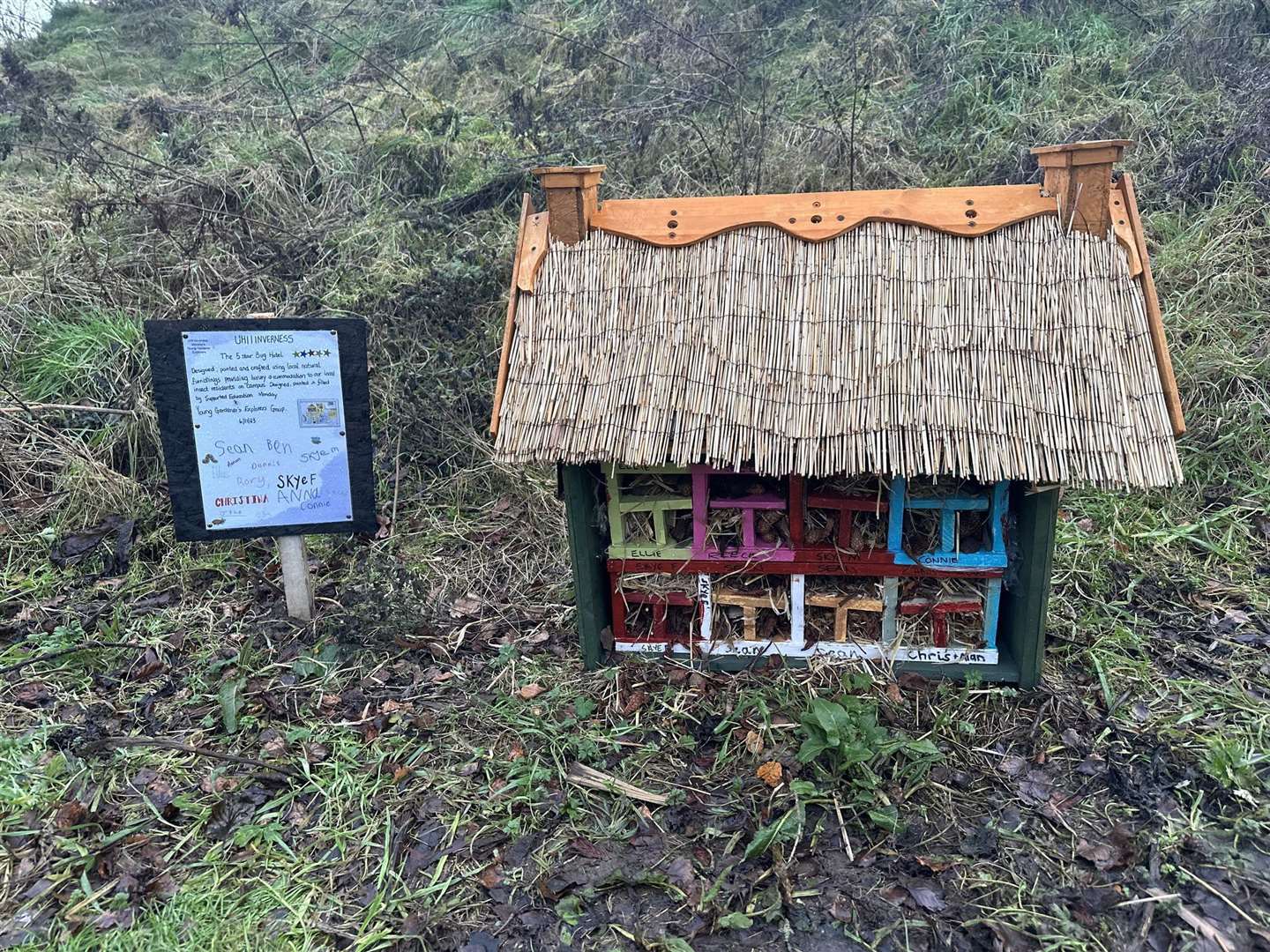 UHI Inverness gardening students have created bug hotels as well.