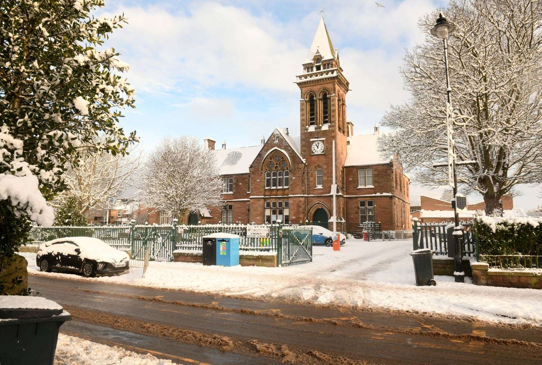 Crown Primary School which is closed because of the snow. Picture: James Mackenzie