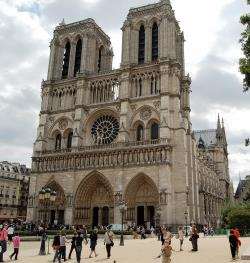 Stunning Notre Dame Cathedral stands on an island