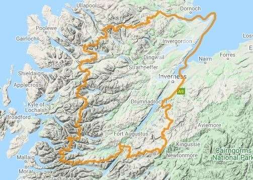 The area covered by the flood alert for Easter Ross and the Great Glen. Picture: Sepa.