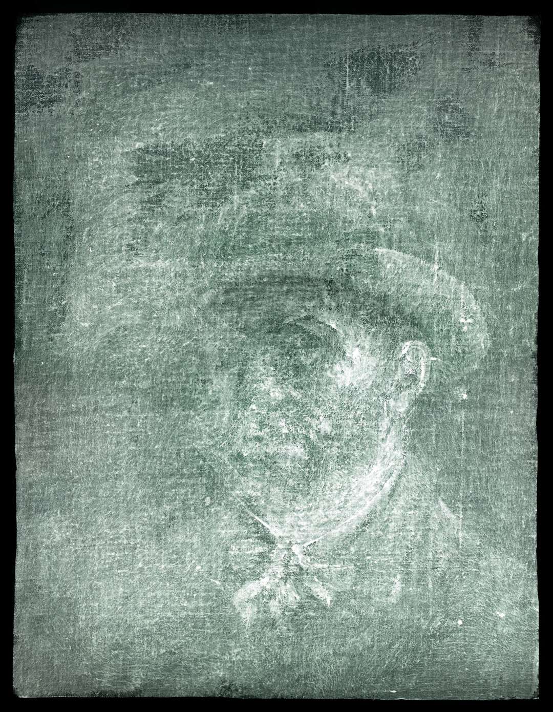 X-ray image believed to show a self-portrait of Vincent Van Gogh (National Galleries of Scotland)