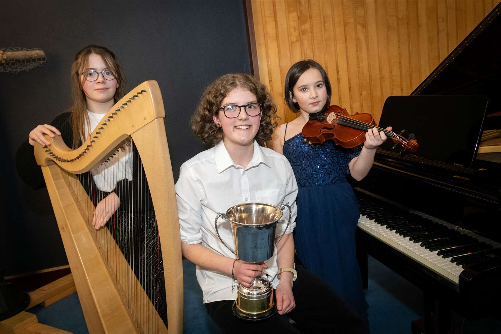 Isabelle Bremner (Inverness Royal Academy), Angela Nankivell (Dingwall Academy, winner) and Myfanwy Treacy Plain (Gordonstoun). Picture: Callum Mackay