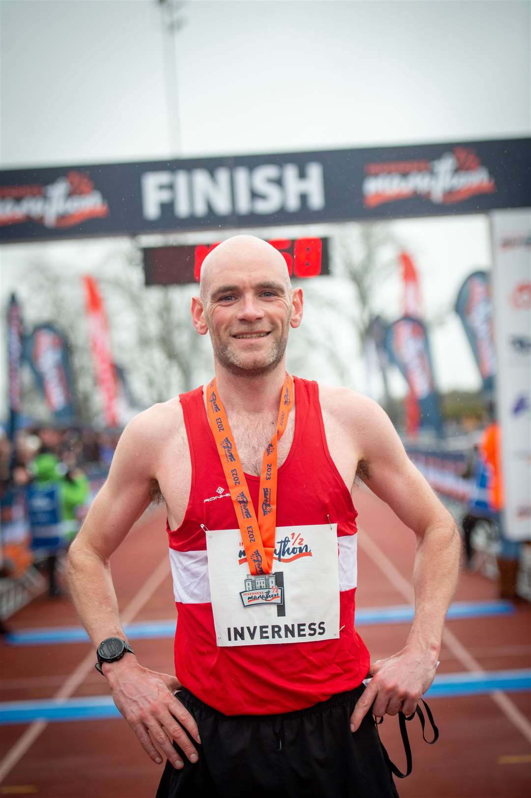 Men's Half marathon winner Fraser Stewart. Picture: Callum Mackay..