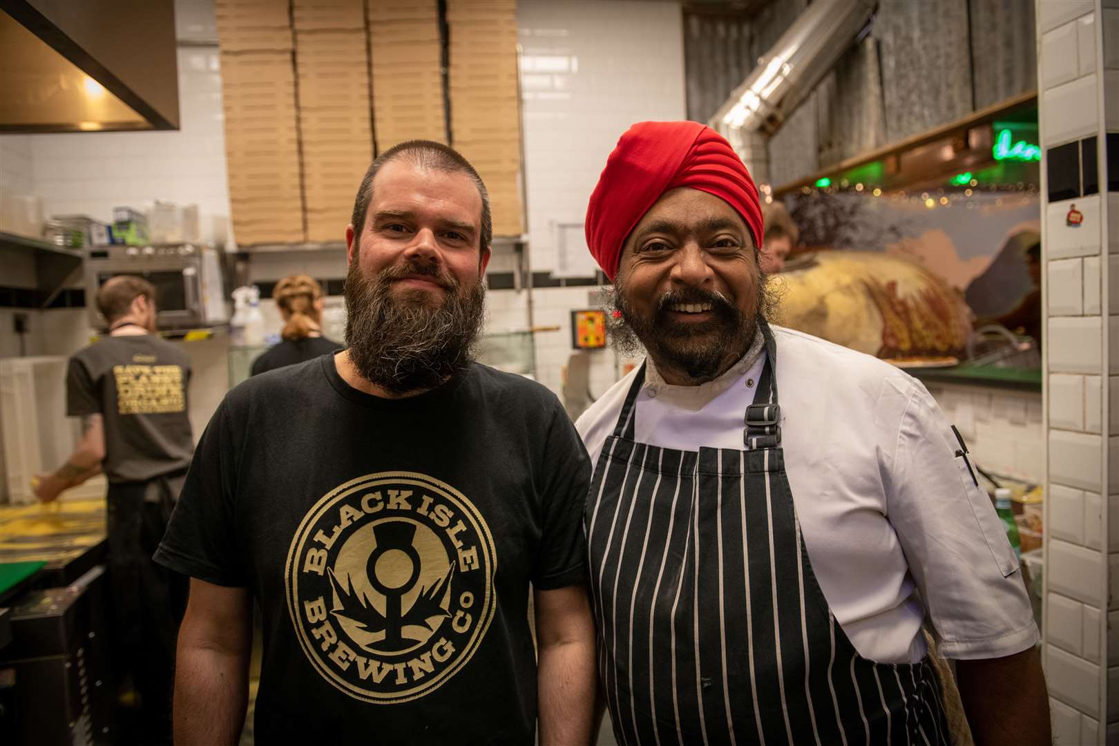 Black Isle bar manager Andy Simpson and Tony Singh celebrity chef. Picture: Callum Mackay..