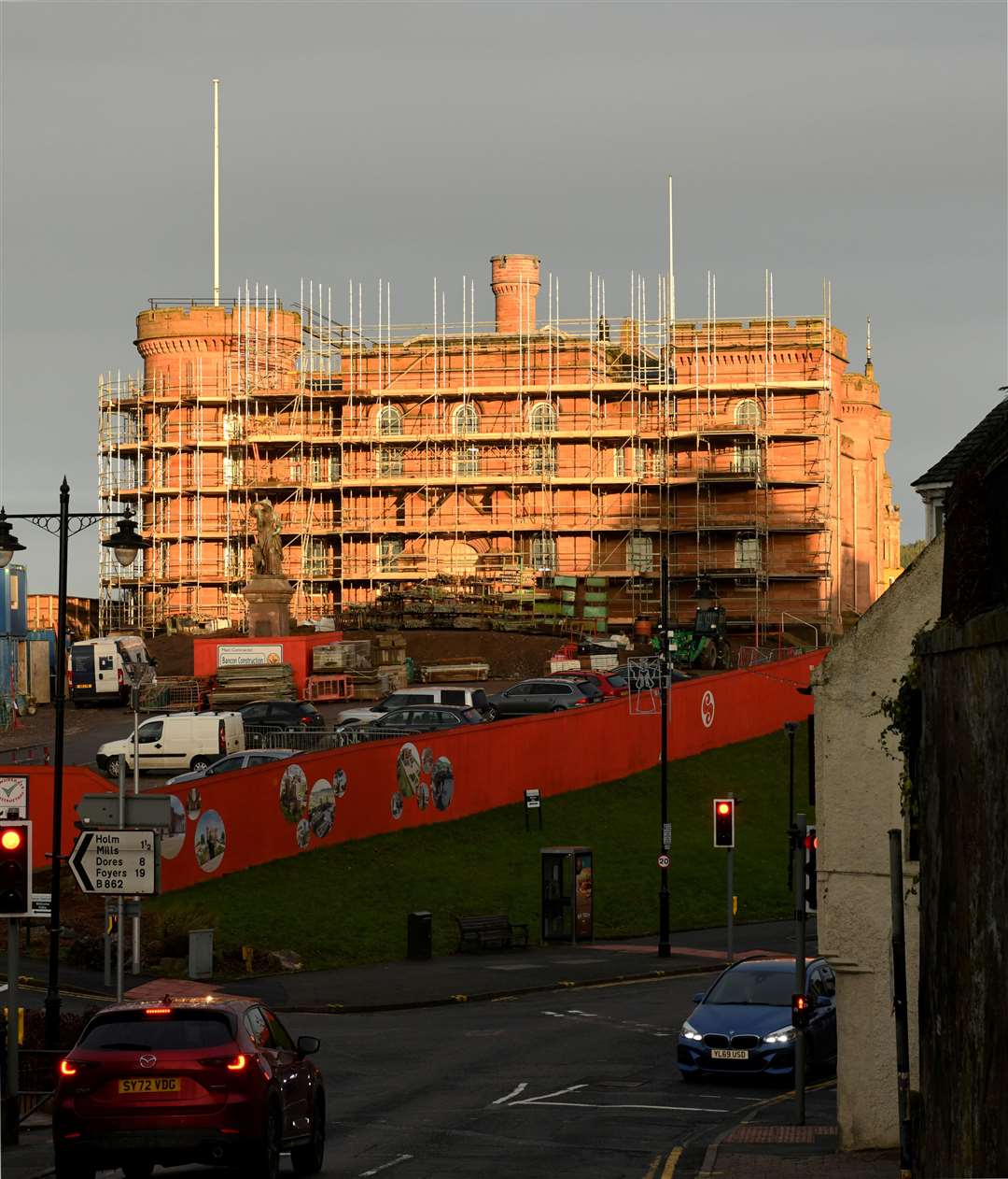 Work is ongoing at Inverness Castle.