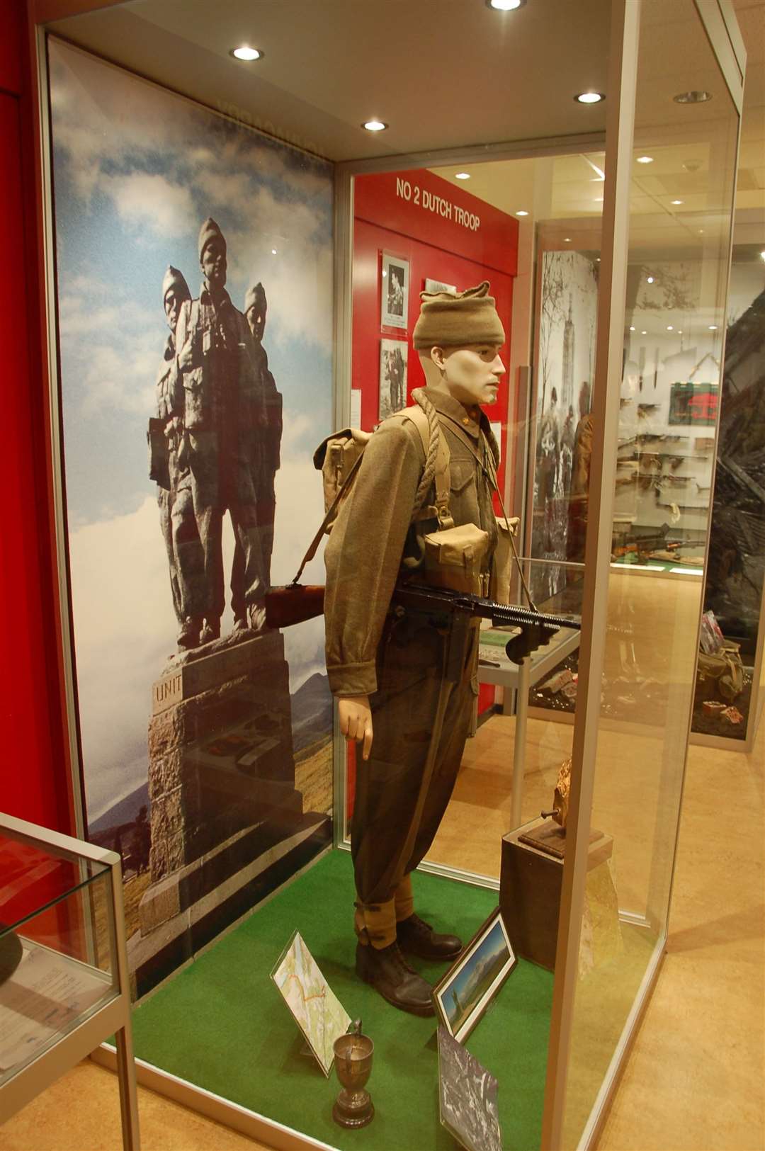 Inside the Commando Museum, the monument at Achnacarry features strongly.