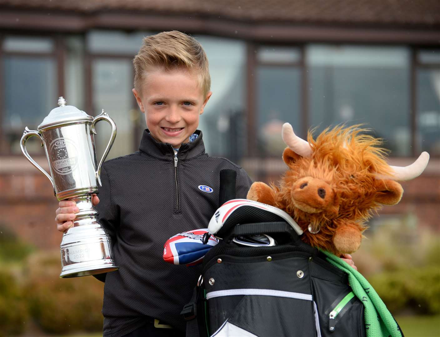 Kirkhill Primary School pupil Brody MacIver (7) became European Golf champion for his age group. Picture: Gary Anthony