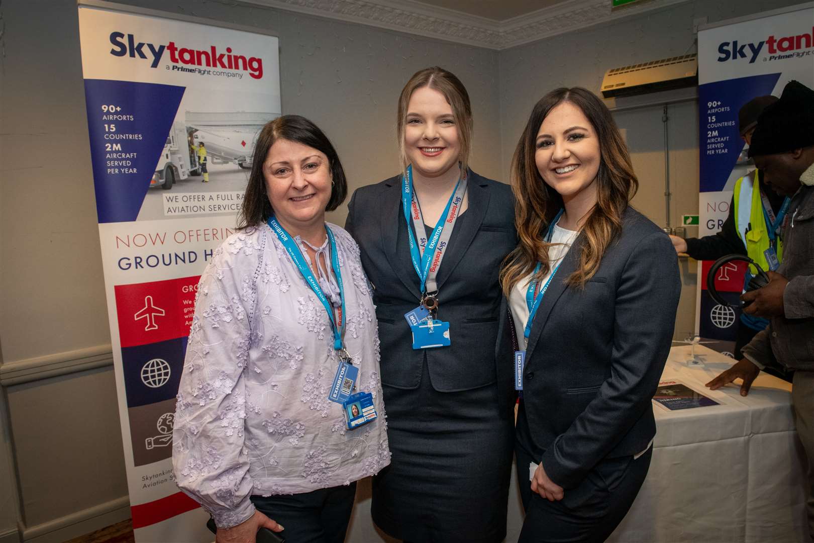 Skytanking Inverness airport. Sandra Somerville (HR Manager), Jenna MacPherson (Customer Service ShIft Manager) and .Hayley Terlouw (Customer Service Supervisor). Picture: Callum Mackay..