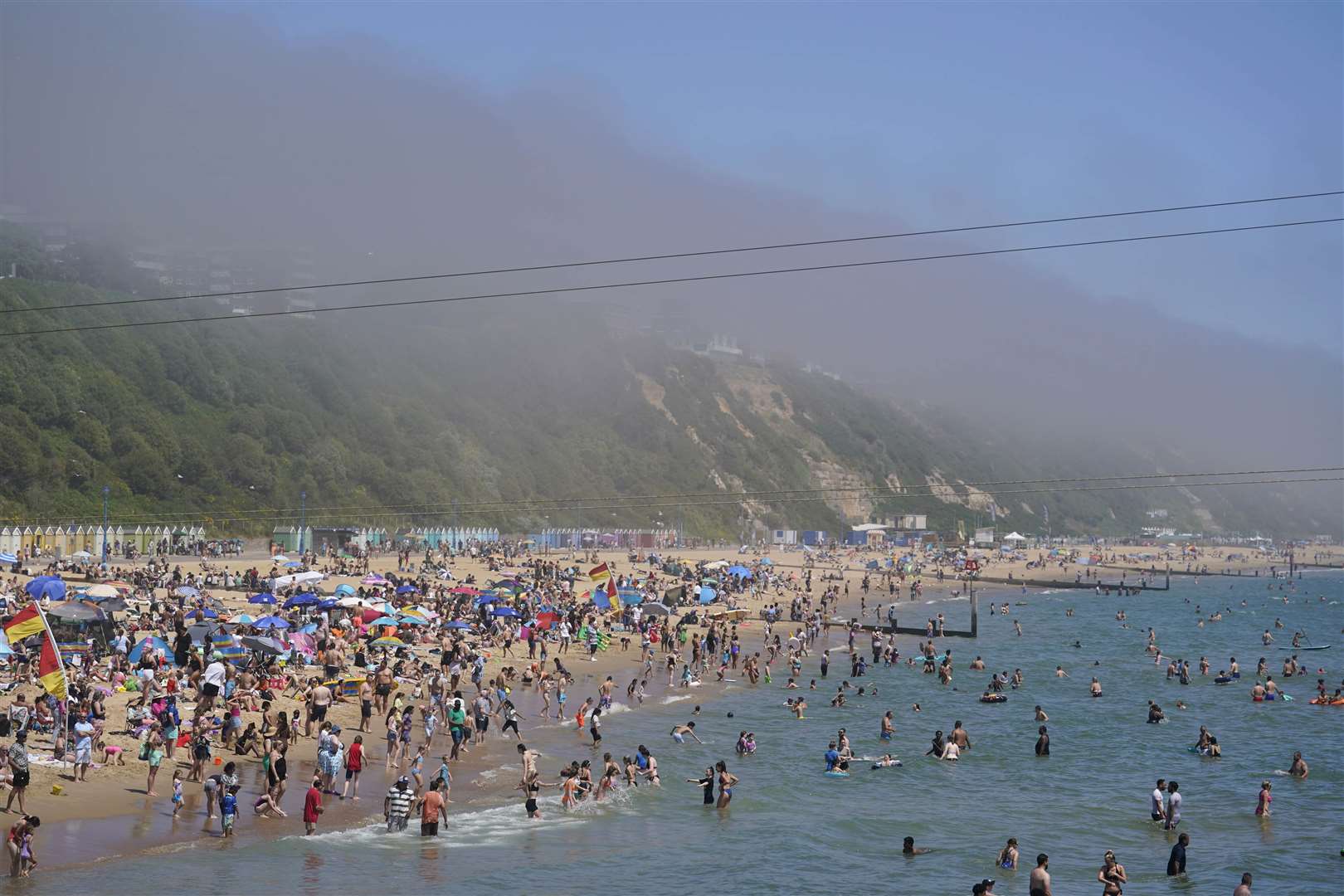 The sea mist left a hazy smear above the water (Andrew Matthews/PA)