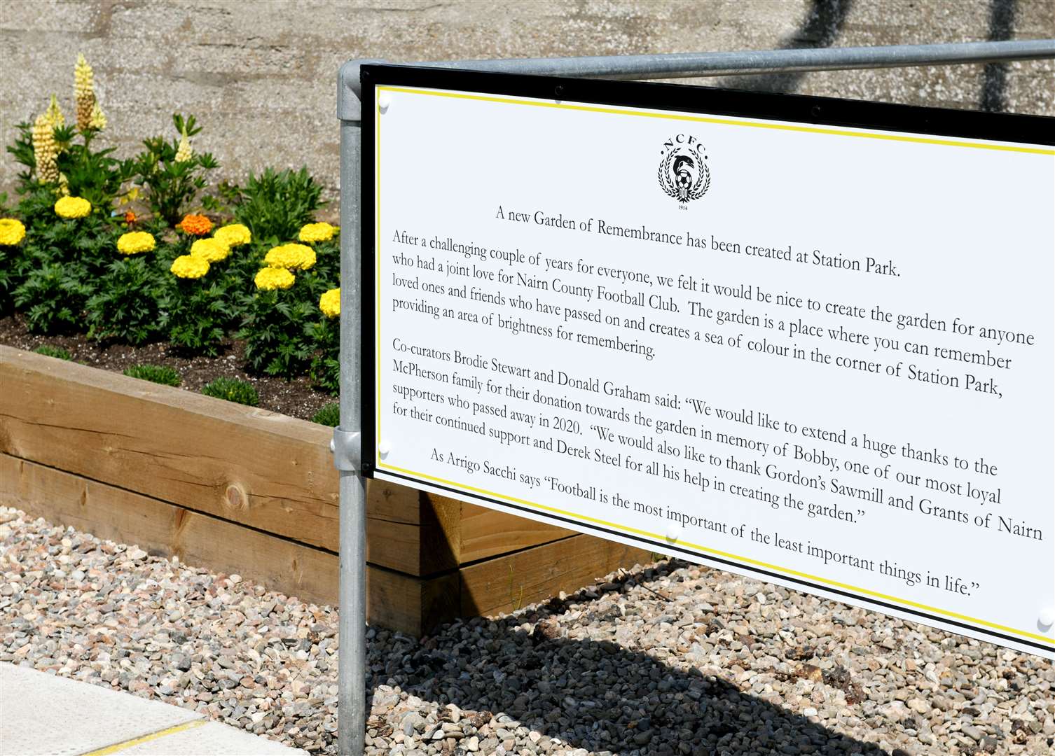 Garden of remembrance sign. Picture: James Mackenzie.
