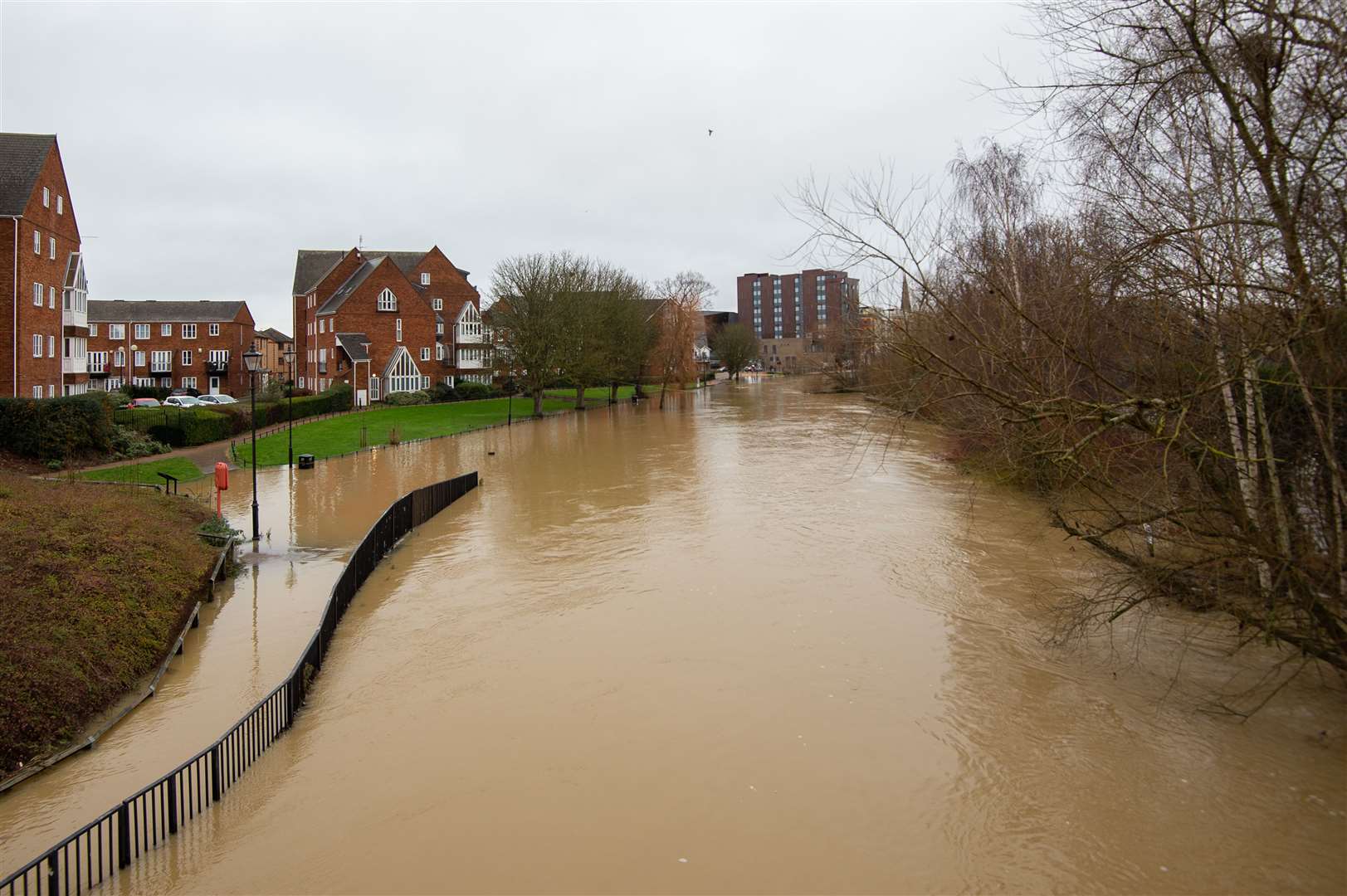 Flooding in Bedford after the River Great Ouse burst its banks (Joe Giddens/PA)