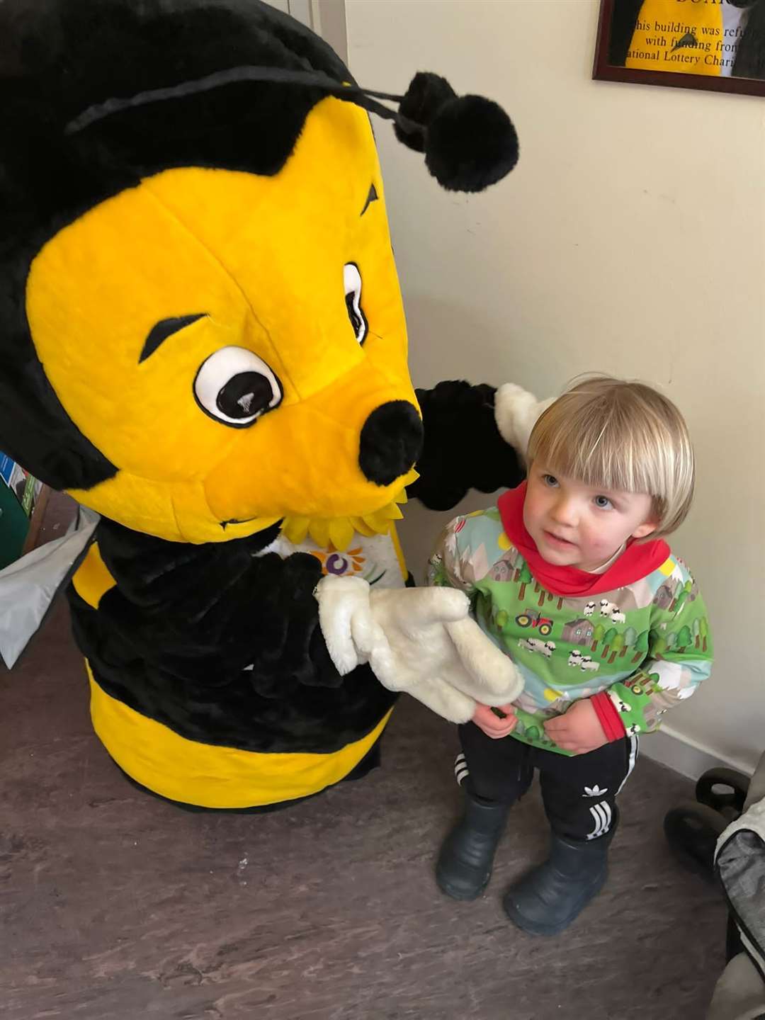 Bobby the Bee entertained the youngsters including Jade's nephew Jacob.