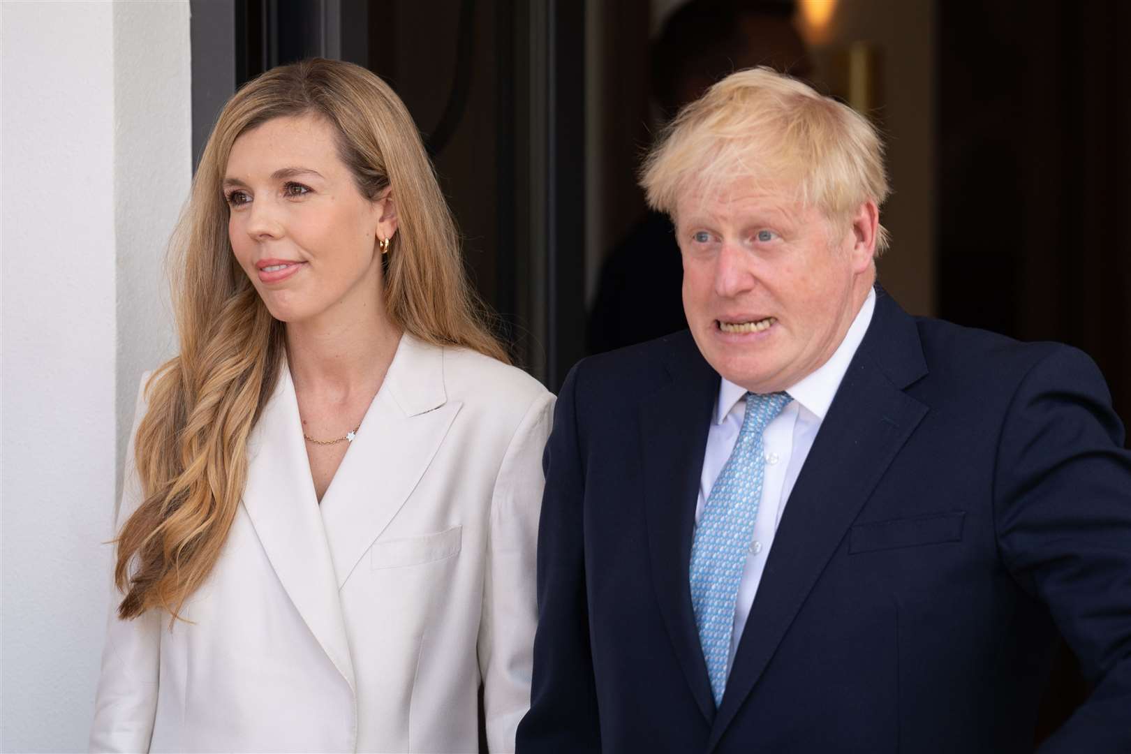 Prime Minister Boris Johnson and his wife Carrie at the G7 summit in Schloss Elmau (Stefan Rousseau/PA)