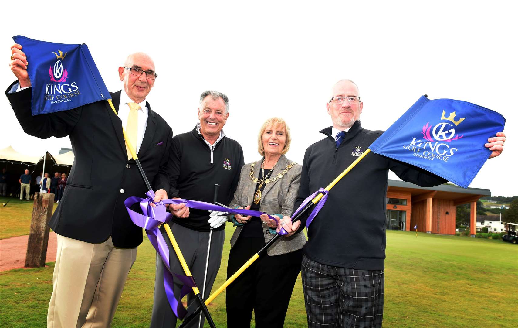 At the Kings Golf Club Inverness official opening are club president Hamish Spence, Bernard Gallacher, Provost Helen Carmichael and captain Kevin Mackintosh...Picture: Callum Mackay.