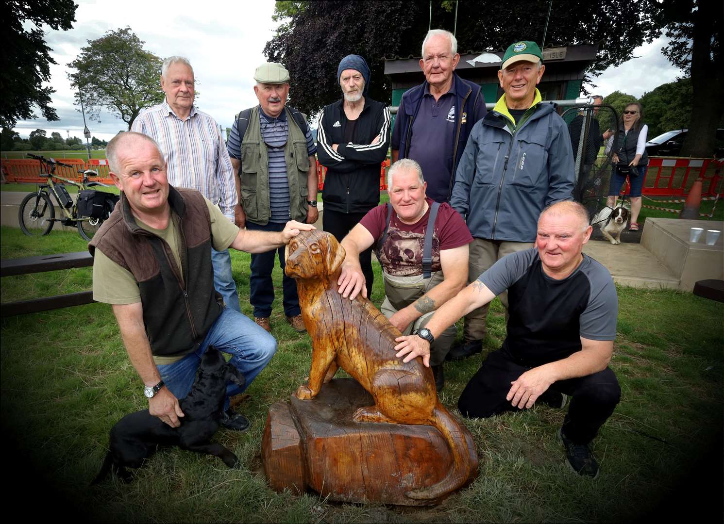 Inverness Angling Club with the new art installation. Picture: James Mackenzie.