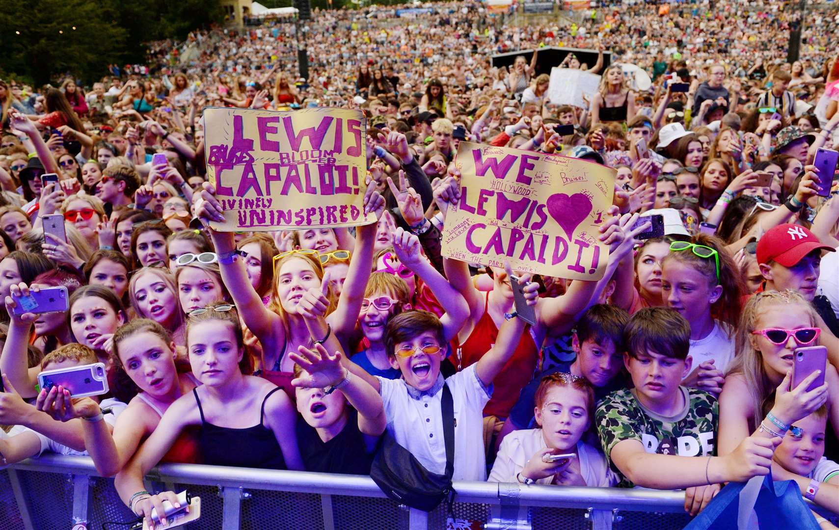 Belladrum 2019. Crowds go wild for Lewis Capaldi. Picture: Gary Anthony