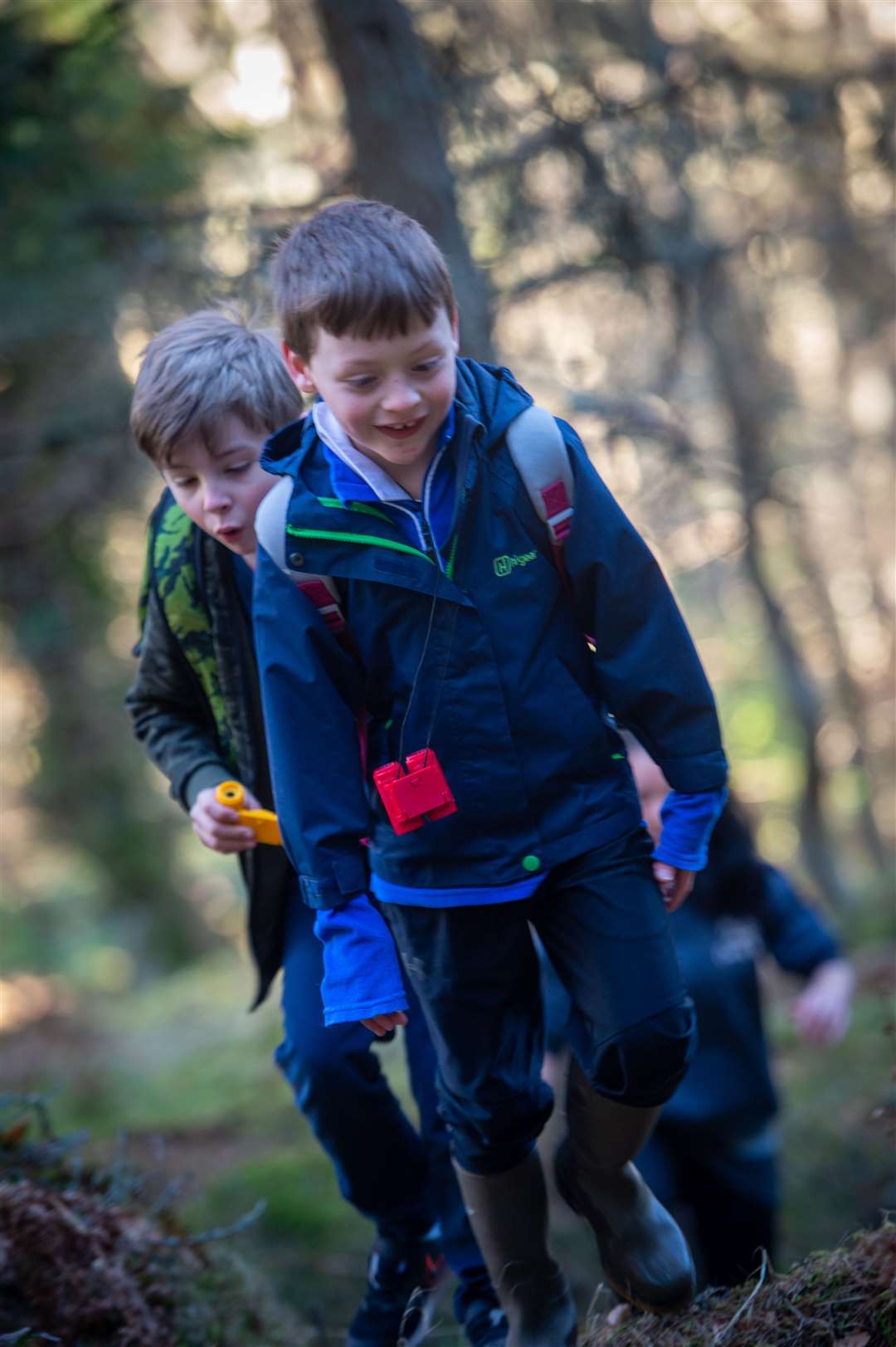 Clarity Walks Kids, Craig Dunain, Inverness - 90 minutes of walking through forest trails, tree/wildlife discovery, forest crafts, and mindfulness activities...Jayden ewen and Logan Mackenzie...Picture: Callum Mackay..