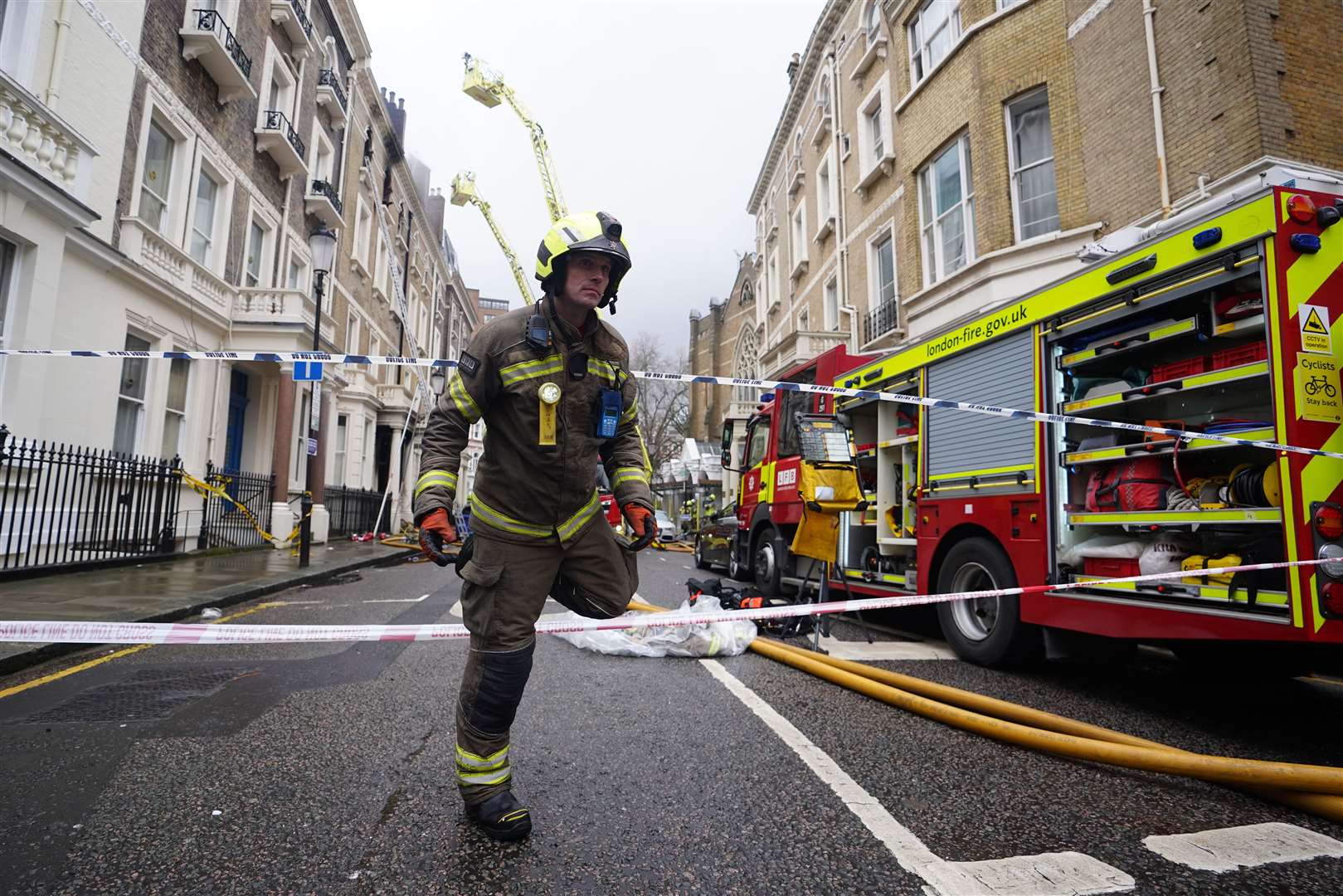 Eleven people were taken to hospital after the fire (James Manning/PA)