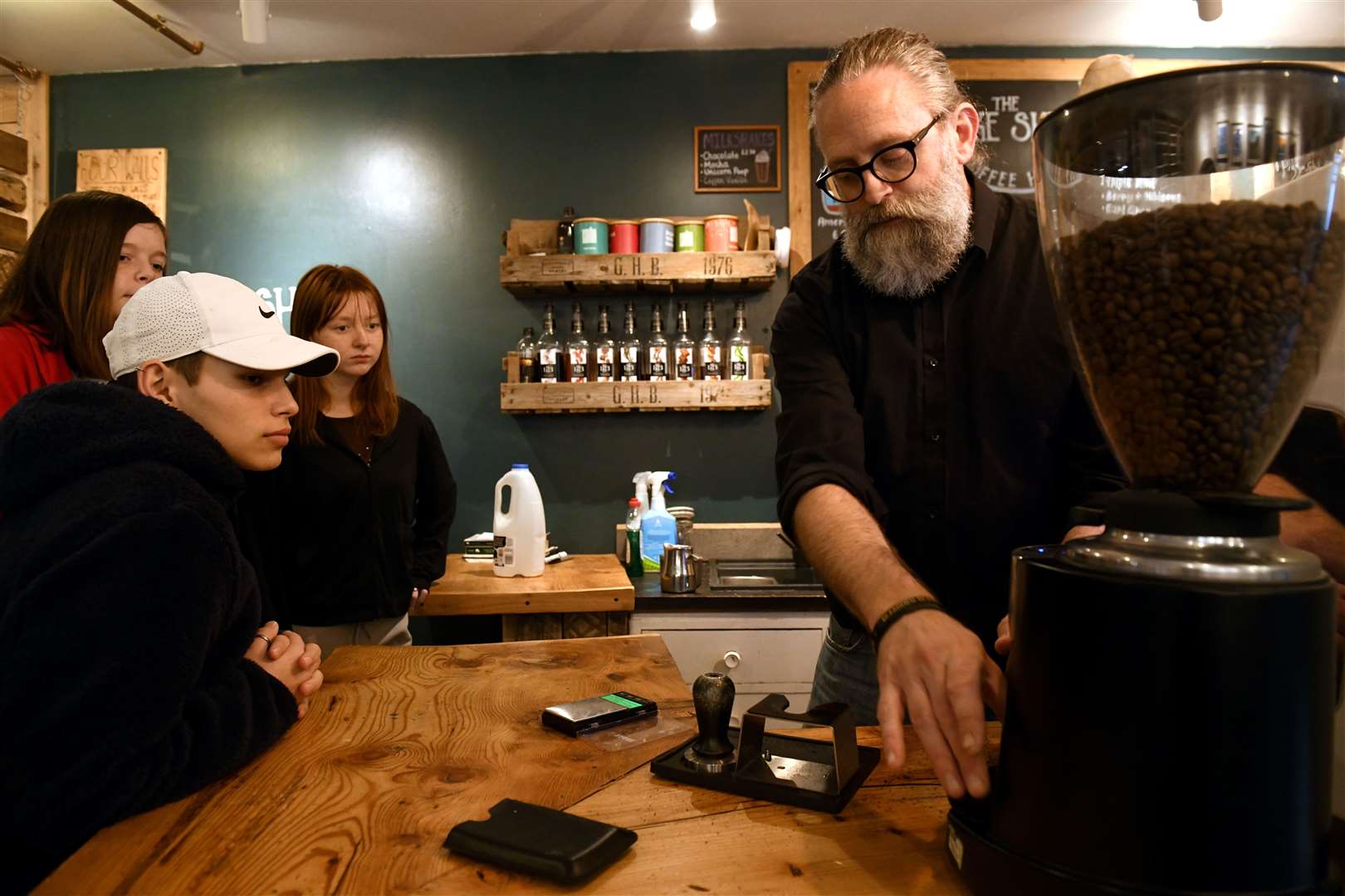 JD teaches the art of being barista at the Bike Shed in Merkinch.