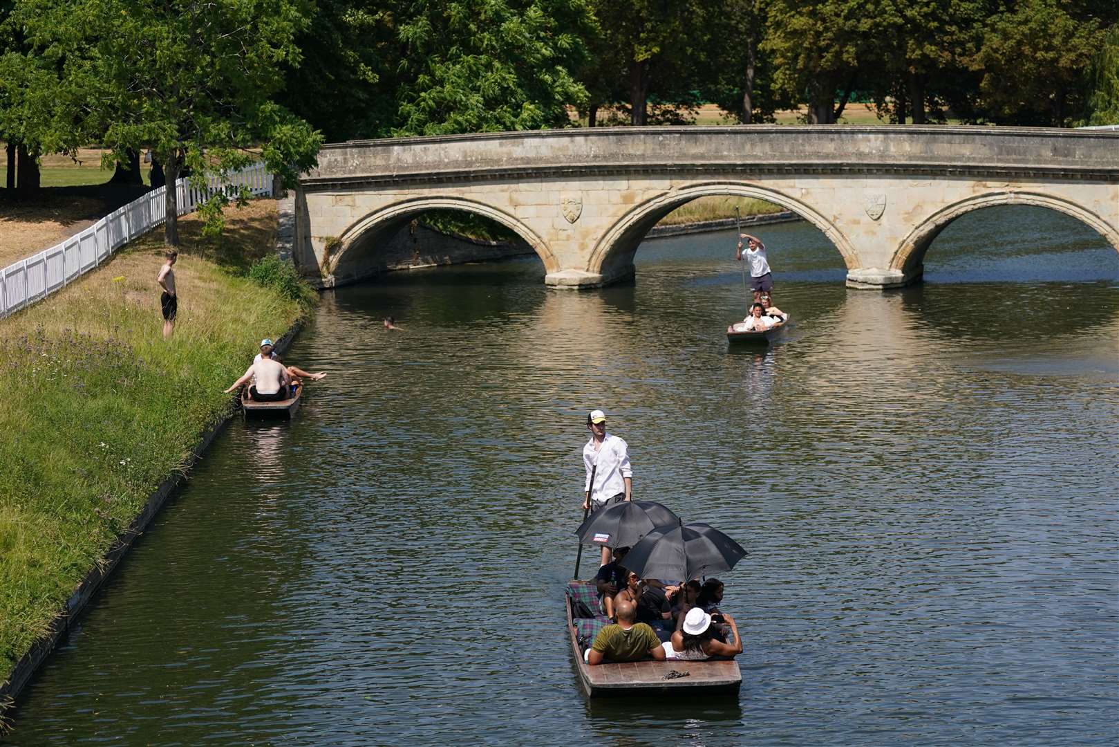 Punting on the River Cam in Cambridge, was another way to cool down (Jacob King/PA)