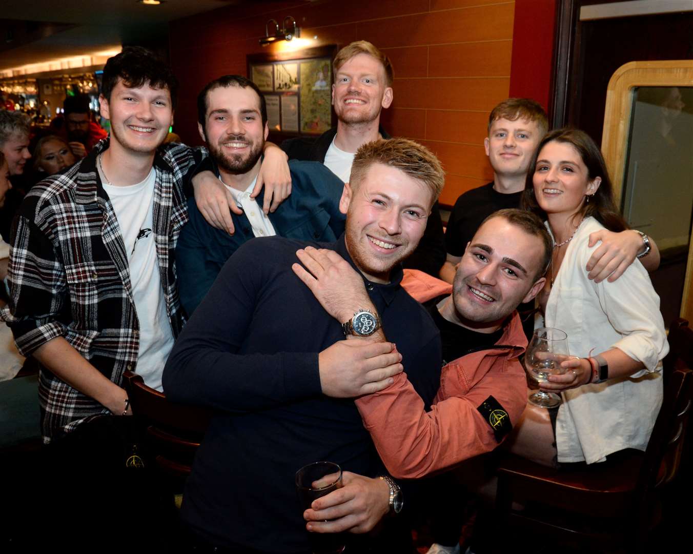 Jamie Davidson(centre) on his 21st birthday.Picture Gary Anthony.