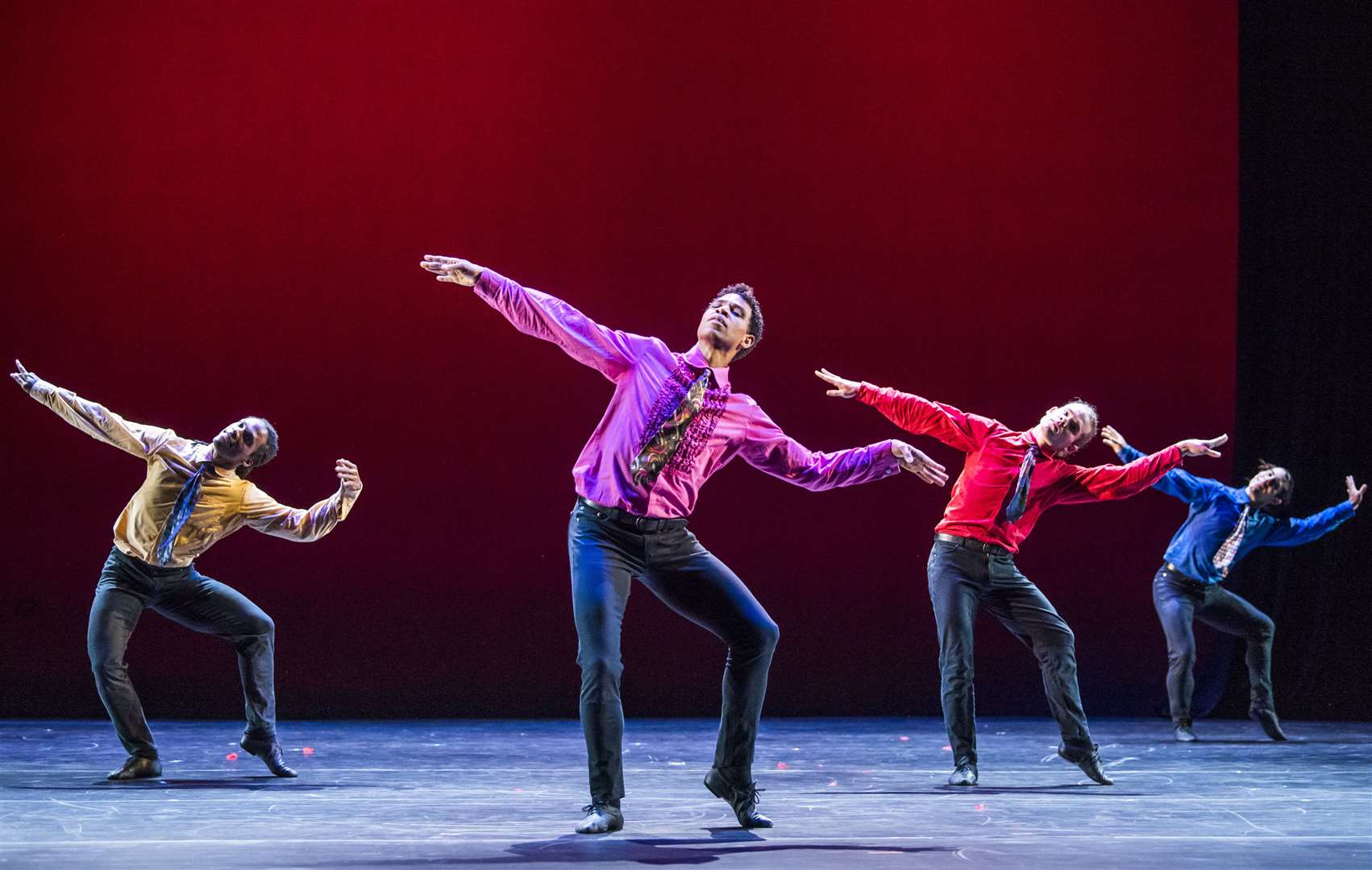 Carlos Acosta (centre) and Acosta Danza in Rooster by Christopher Bruce. Picture: Tristram Kenton