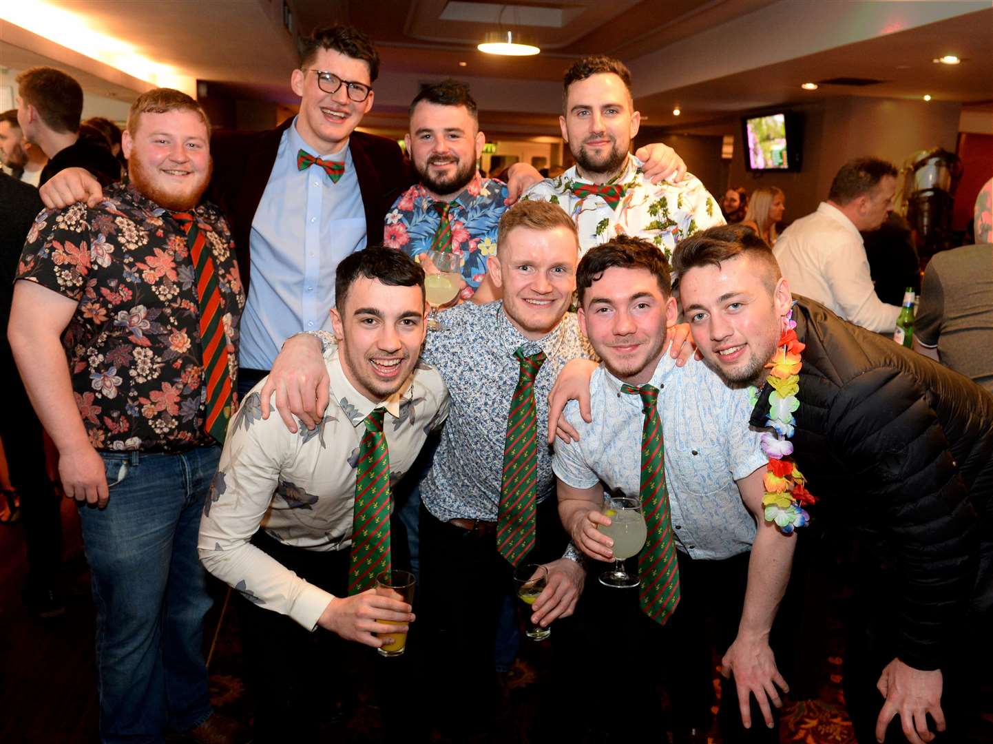 Highland Rugby Club on bad shirt night out.