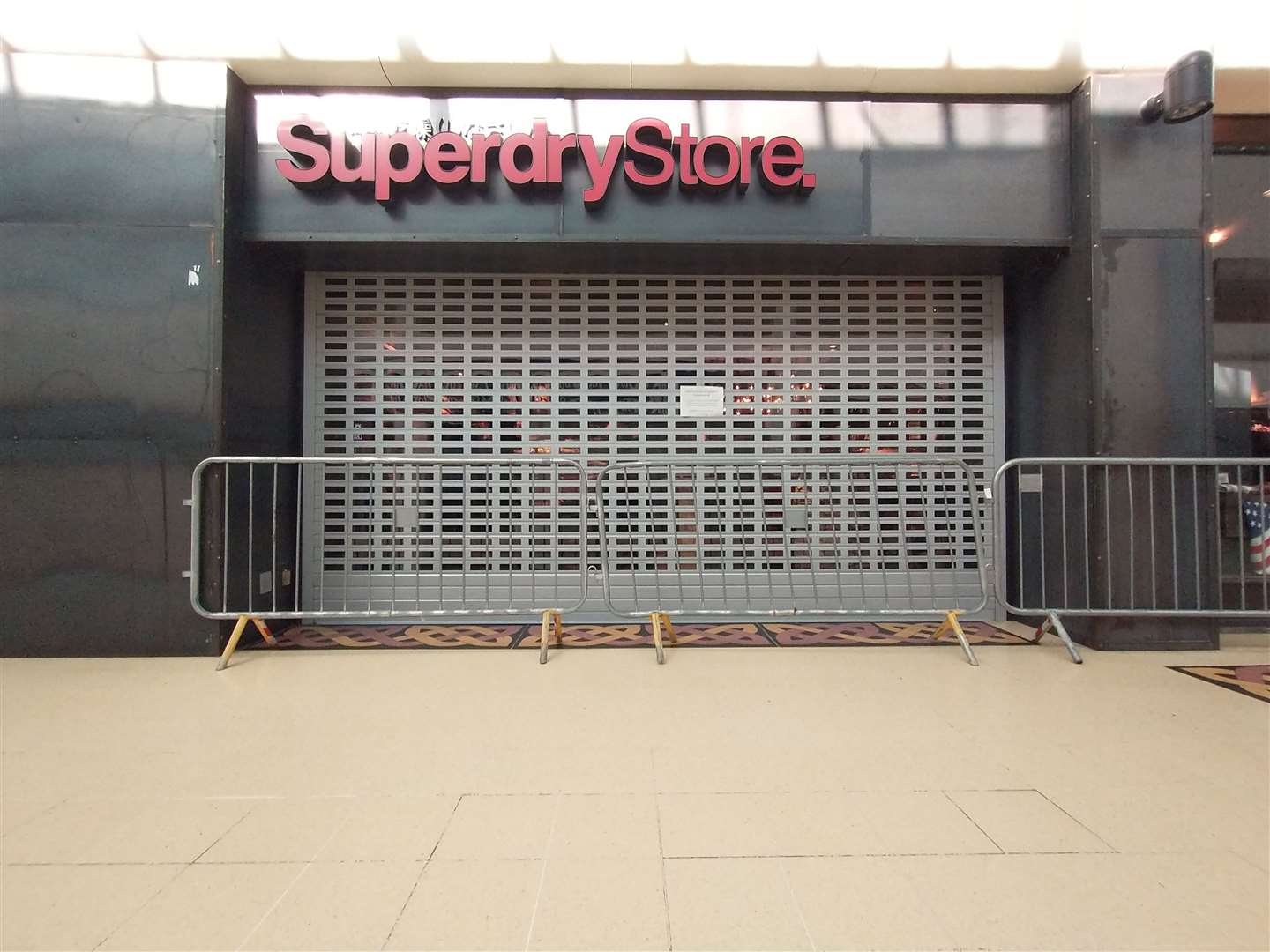 Nothing doing today. The Eastgate Centre's Superdry store closed due to a shutter problem.