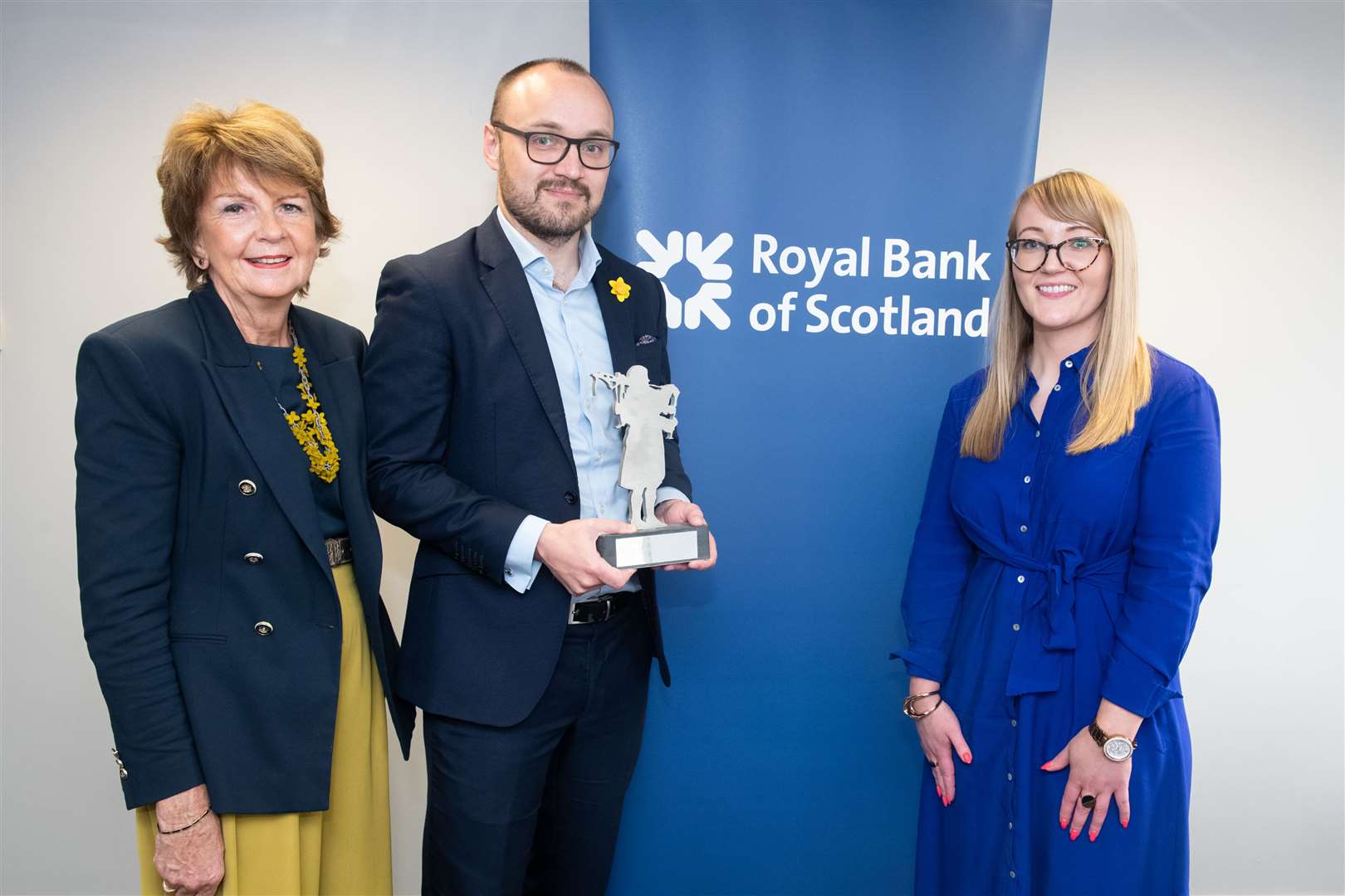 Marina Huggett, HITA, with Ryan Fraser and Mairi MacDonald from Royal Bank of Scotland. Picture: Callum Mackay